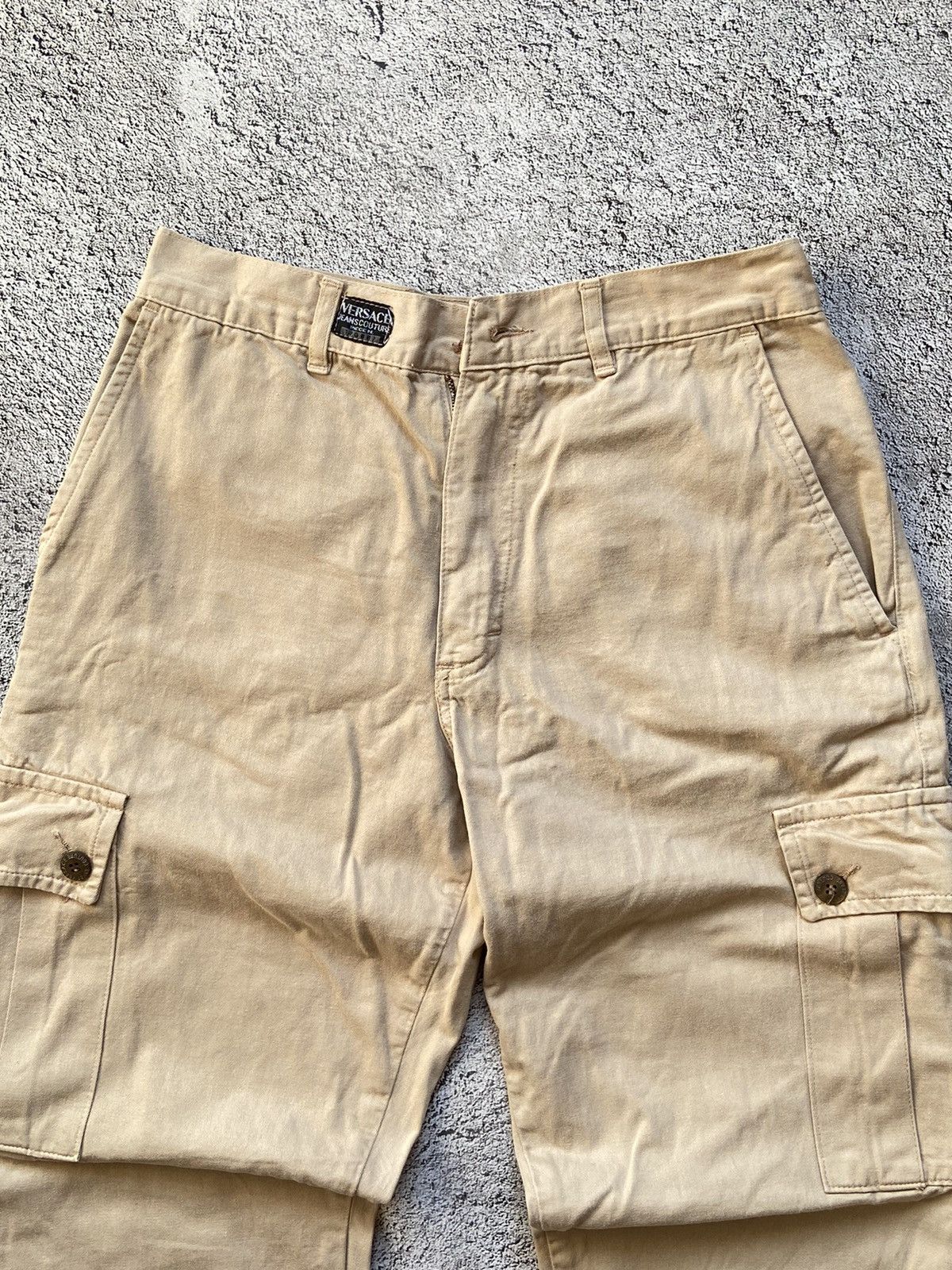 Versace Jeans Couture × Vintage Vintage Versace Distressed Cargo Pants Size US 31 - 15 Thumbnail