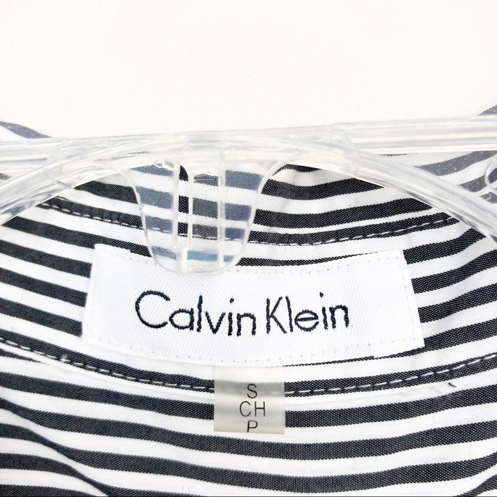 Calvin Klein Calvin Klein Gray Striped Long Sleeve Button Down Shirt Size US S / EU 44-46 / 1 - 2 Thumbnail