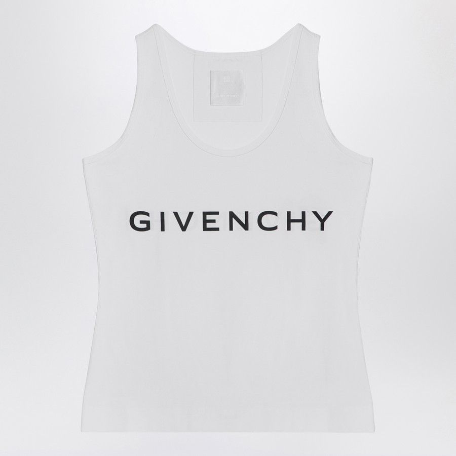 Givenchy o1d2blof0824 Logo Tank Top in White Size M / US 6-8 / IT 42-44 - 1 Thumbnail