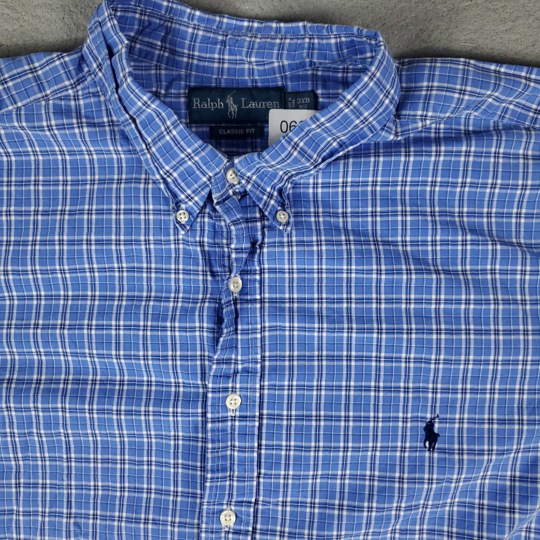 Ralph Lauren Ralph Lauren Shirt Mens 3XB Blue Plaid Classic Fit Pony Button Up Long Sleeve Shirt Button-Up Big & Tall Blue Plaid Ralph Lauren Mens 3XB Blue Size US XXL / EU 58 / 5 - 2 Thumbnail