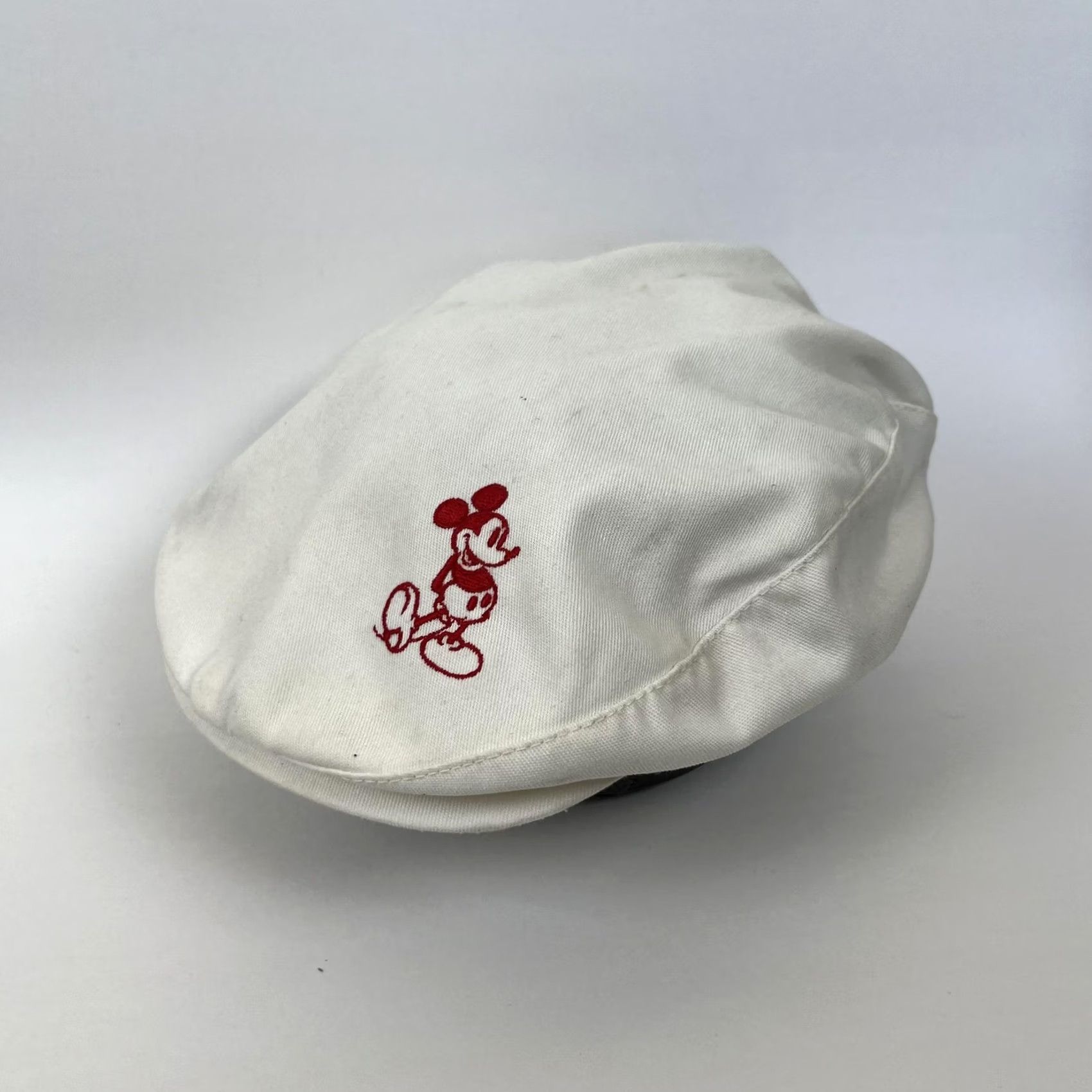 Disney VINTAGE Walt Disney Productions Hat Cap Mens XL White Mickey Mouse Newsboy USA Size ONE SIZE - 2 Thumbnail