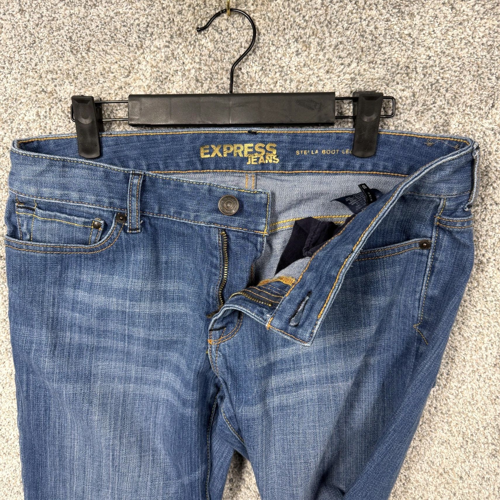 Express Express Jeans Womens 10 Blue Denim Stella Bootcut Jeans Boho Y2K Vintage No Size 32" / US 10 / IT 46 - 6 Thumbnail