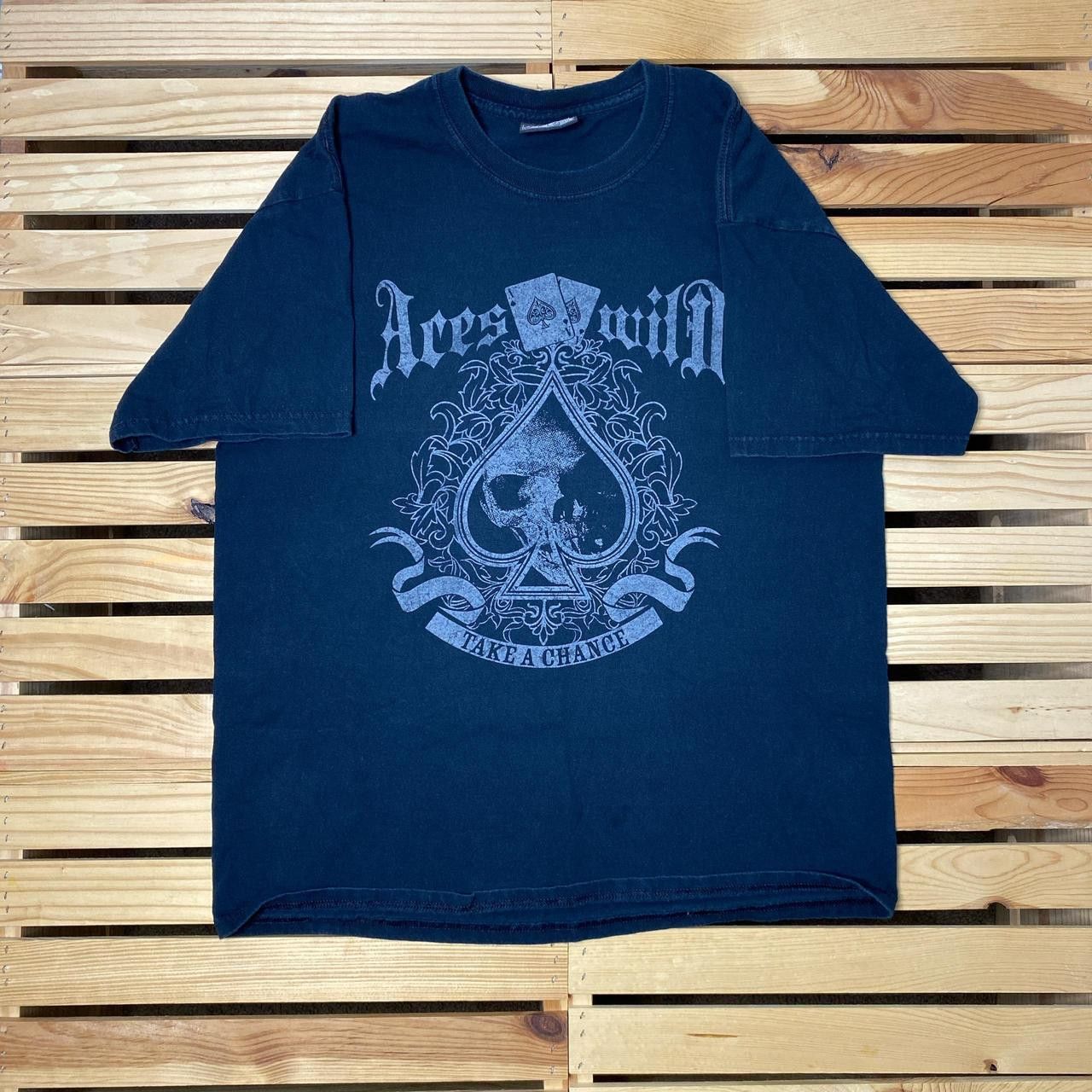 Steve And Barrys Vintage "Aces Will Take..." Black Y2K Poker Tee Size Large Size US L / EU 52-54 / 3 - 1 Thumbnail