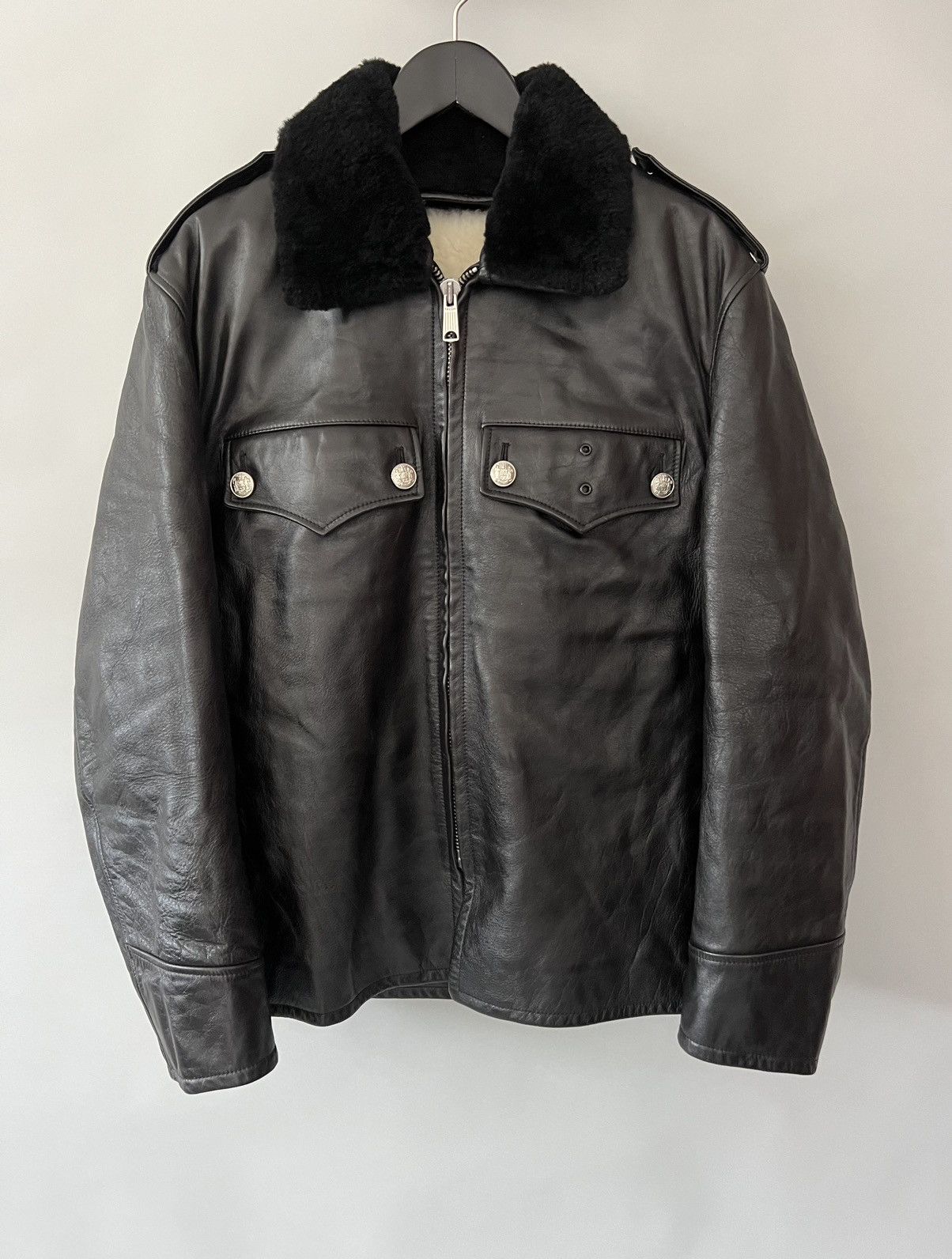 Calvin Klein 205W39NYC × Raf Simons Calvin Klein 205W39NYC Policeman Leather Jacket Size US S / EU 44-46 / 1 - 1 Thumbnail