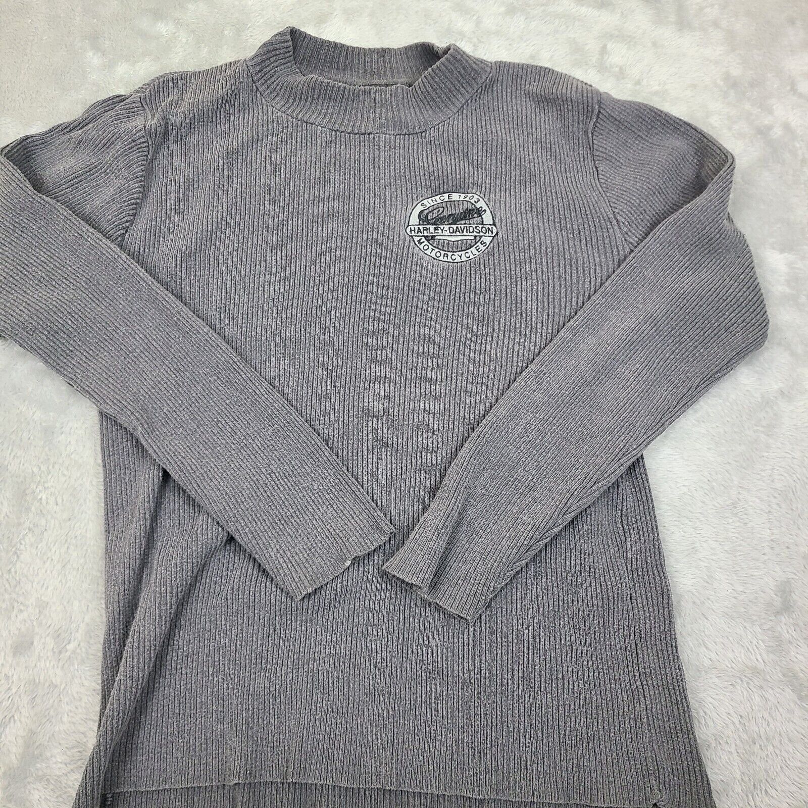 Harley Davidson Harley-Davidson Women Sweater Cotton Long Sleeves Gray Size Size M / US 6-8 / IT 42-44 - 1 Thumbnail