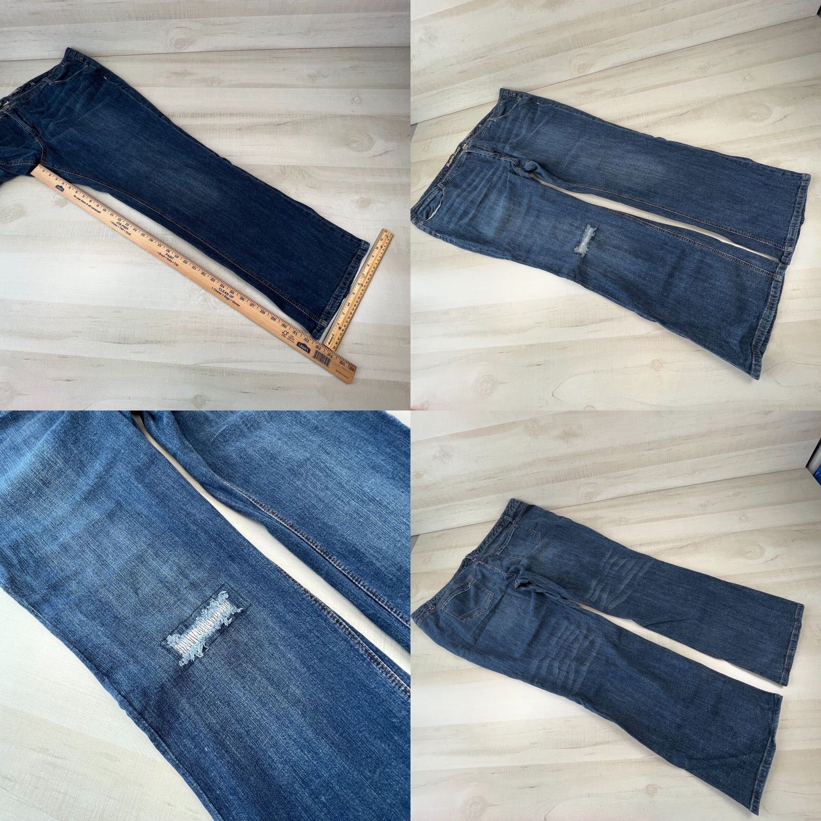 Avenue Avenue Jeans Womens Bootcut Jeans 26 Plus Blue Distressed Knee Denim Size 26" / US 2 / IT 38 - 8 Thumbnail