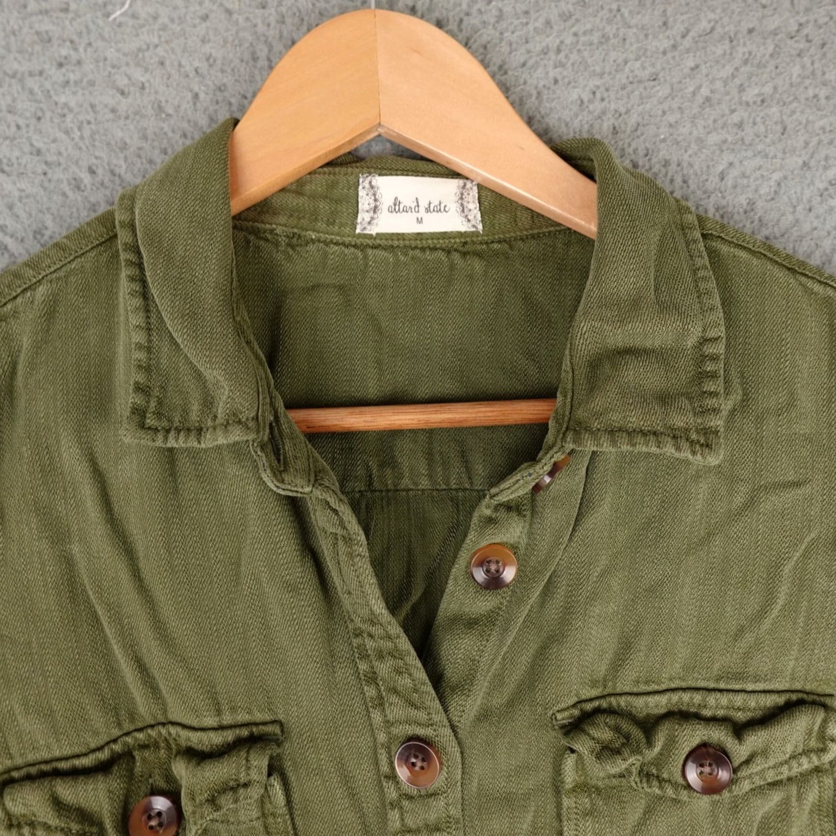 Vintage Altar'd State Jacket Womens M Green Shacket Lyocell Button Up Utility Pockets Fall Spring Winter Basic Jacket Mens Womens Girls Boys Size M / US 6-8 / IT 42-44 - 4 Thumbnail