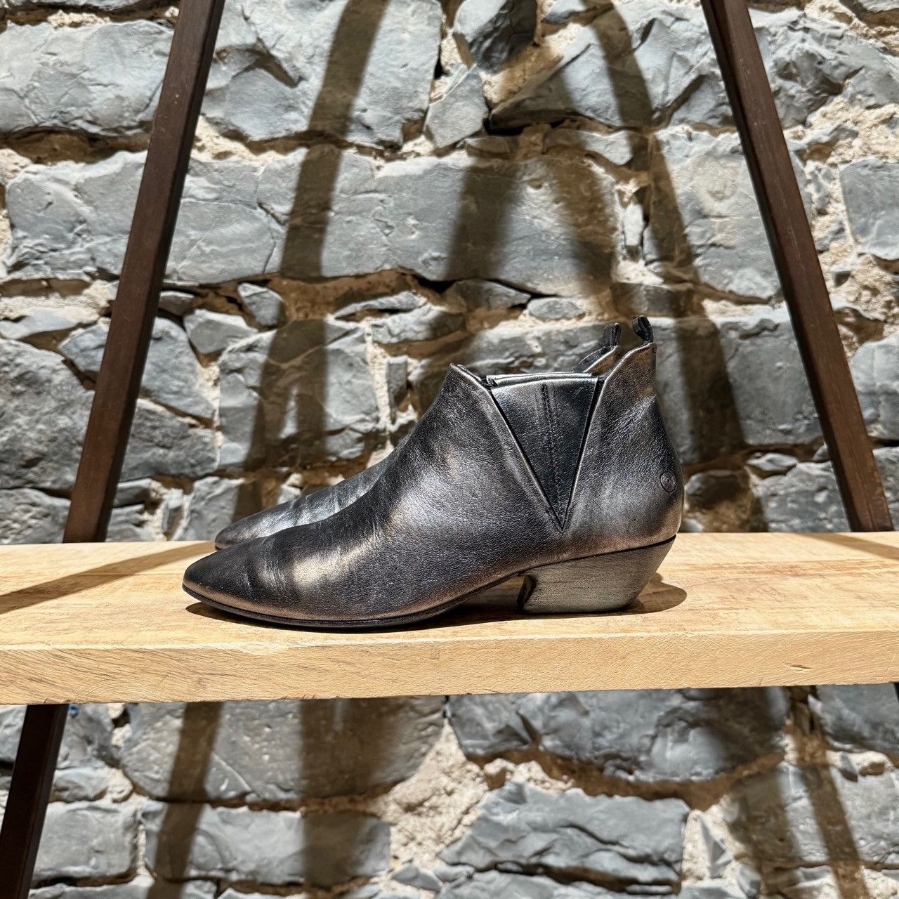 Marsell Marsell Silver Metallic Distressed Ankle Boots Size US 6 / IT 36 - 5 Thumbnail
