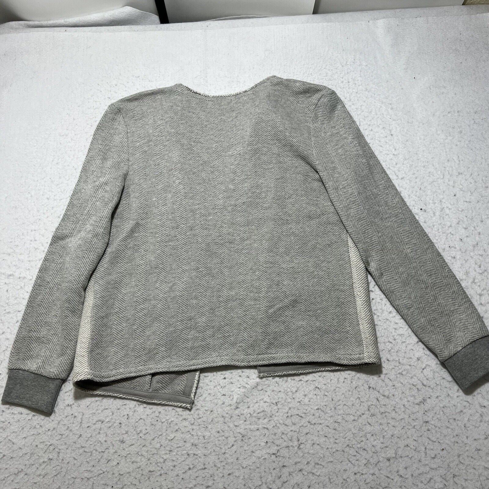 Other Caslon Small Open Front Cardigan Gray Herringbone Zip Size S / US 4 / IT 40 - 9 Thumbnail