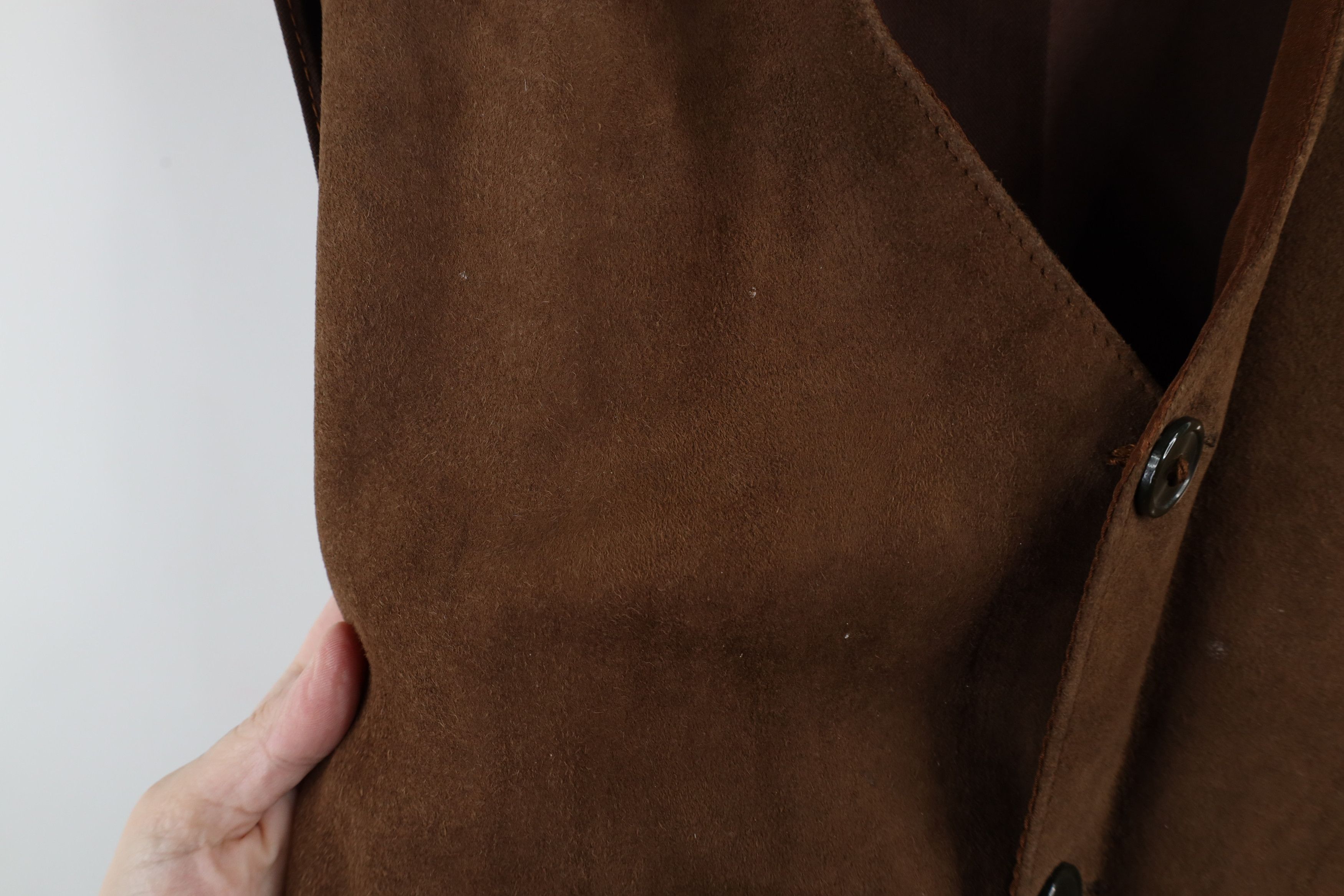 Vintage Vintage 90s Streetwear Suede Leather Buckle Back Vest Jacket Size US XXL / EU 58 / 5 - 6 Thumbnail