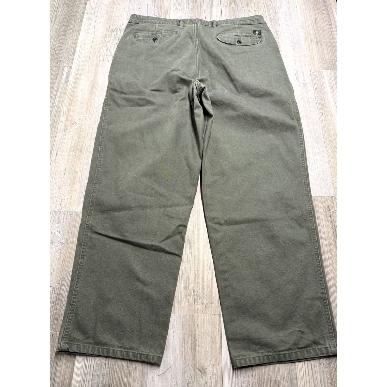 Dockers VINTAGE Dockers Pants Mens 38 Relaxed Baggy Pleated Canvas Green Tapered 28in Inseam Size US 38 / EU 54 - 2 Thumbnail