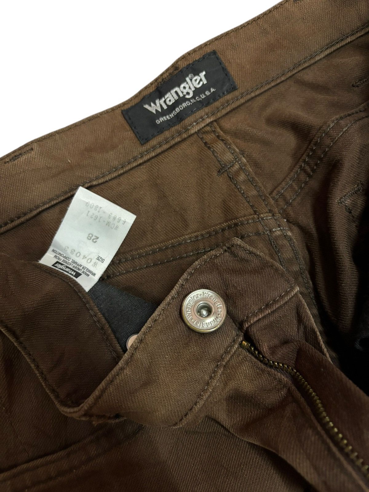 Japanese Brand × Wrangler 90s Vintage Japan Wrangler Brown Straight Cut Jeans Size US 29 - 5 Thumbnail