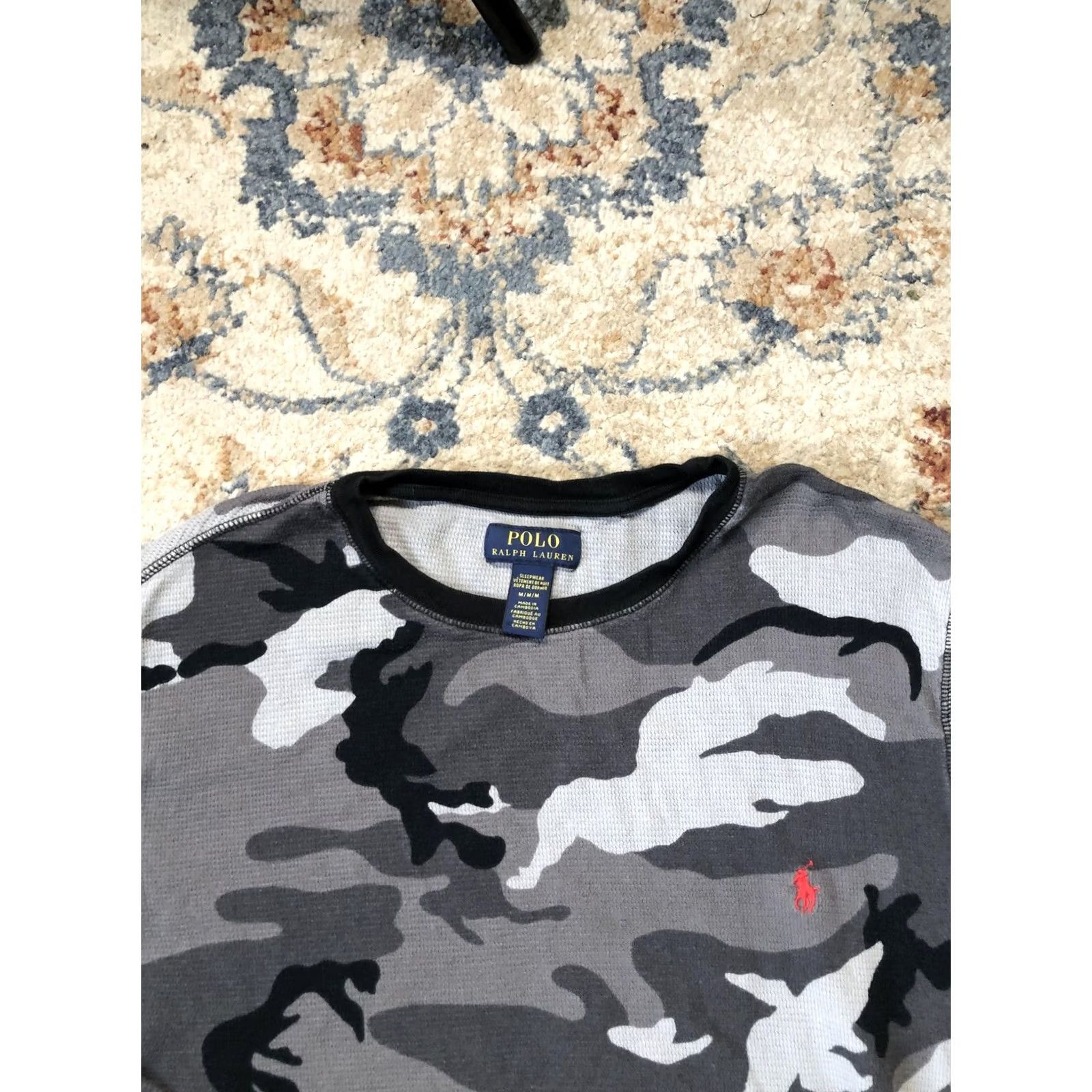 Polo Ralph Lauren Polo Ralph Lauren Shirt Mens Medium Gray Camo Long Sleeve Thermal Sleepwear Top Size US M / EU 48-50 / 2 - 2 Thumbnail