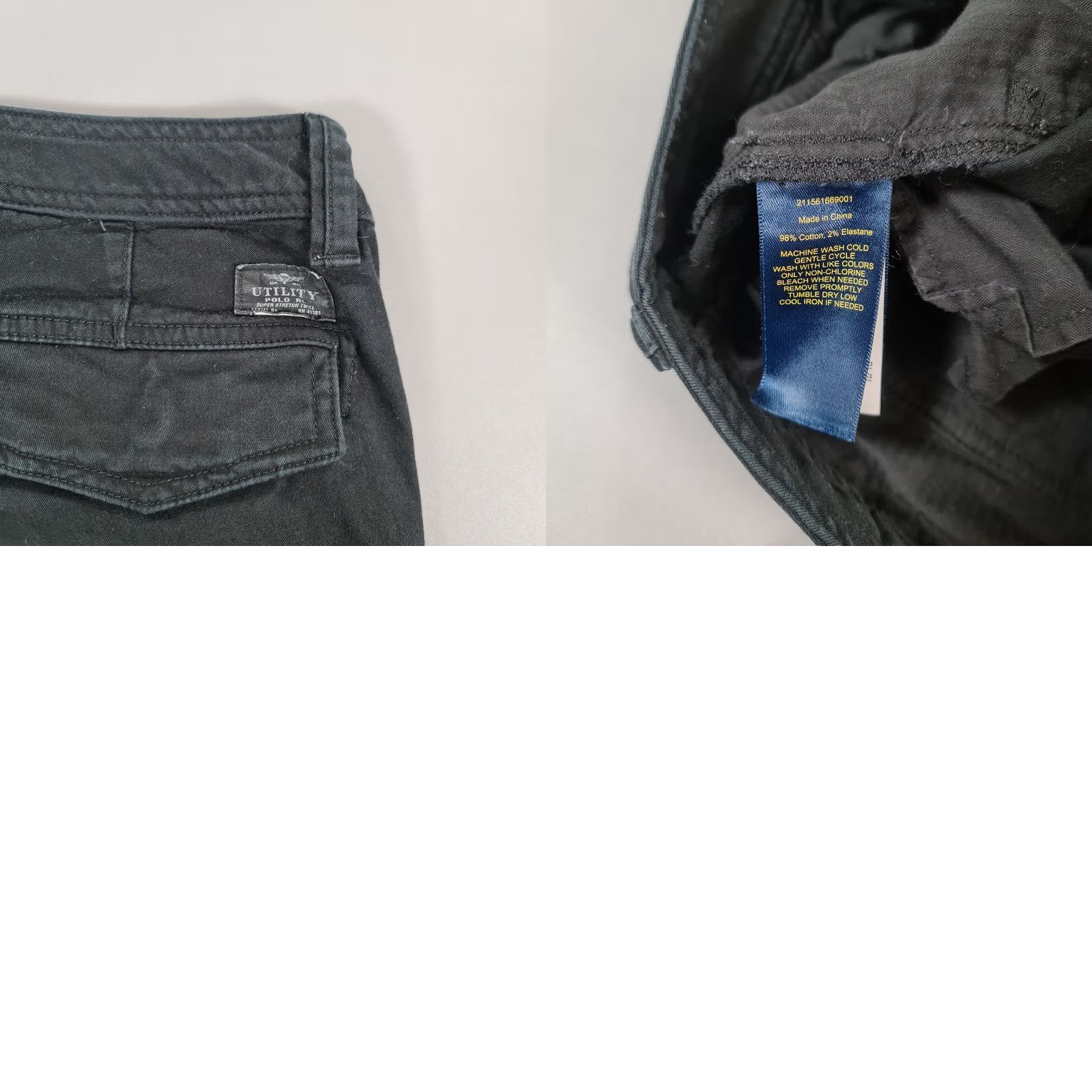 Polo Ralph Lauren Polo Ralph Lauren Womens Cargo Trousers Black 6 UK Cotton Pants Polyester Elastane Size 28" / US 6 / IT 42 - 8 Thumbnail