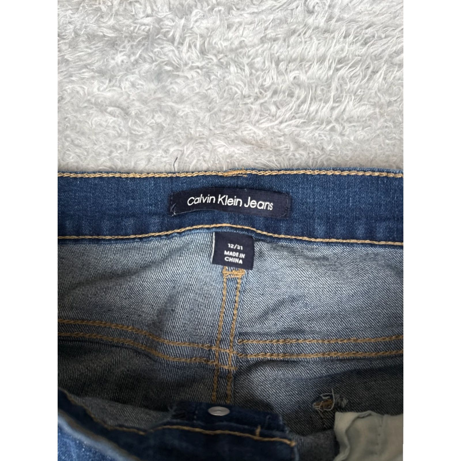 Calvin Klein Calvin Klein Jeans Womens Jeans 30x29 Blue High Rise Bootcut 30 29 Denim Button Fly Stretch Pockets Logo Embroidered Size 34" / US 12 / IT 48 - 6 Thumbnail