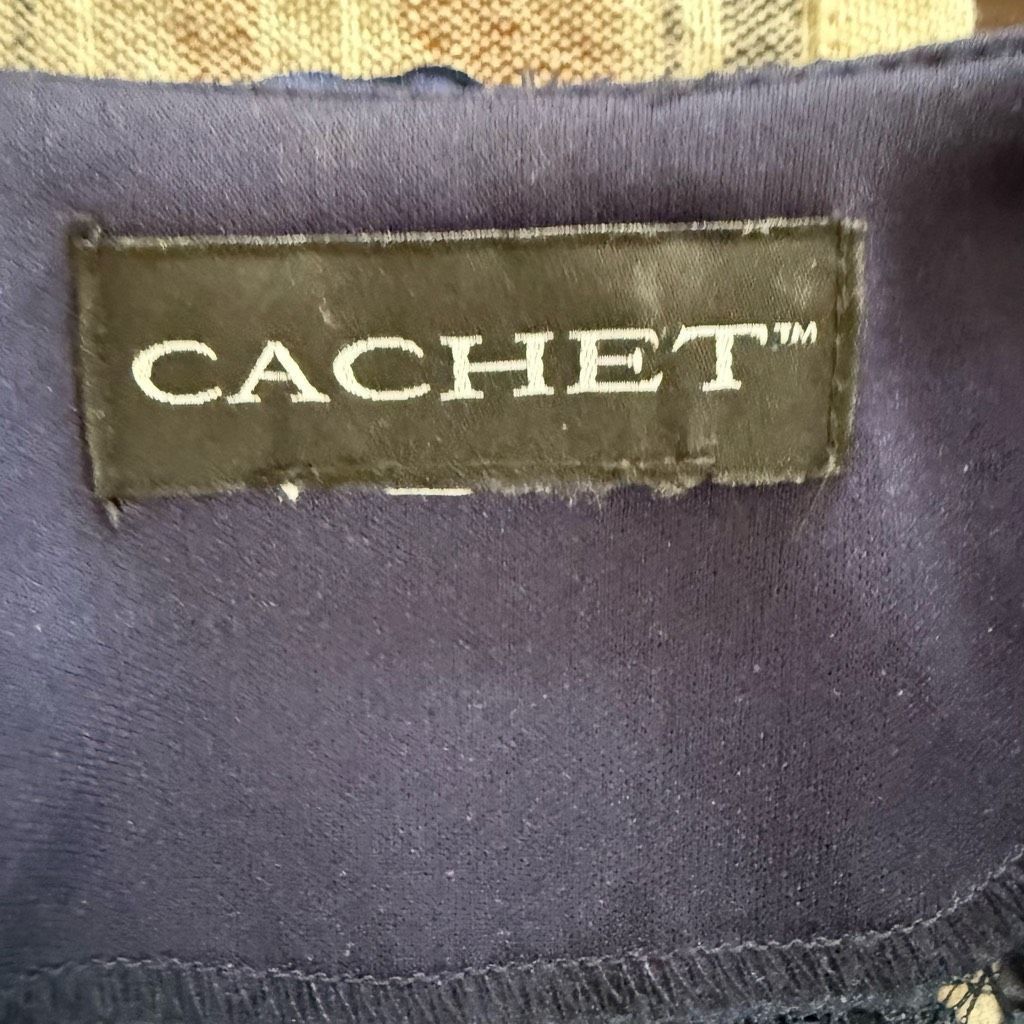 Other Cachet Dark Blue 2pc Formal Jacket Tank Soutache Sequin Rhin Size M / US 6-8 / IT 42-44 - 9 Thumbnail