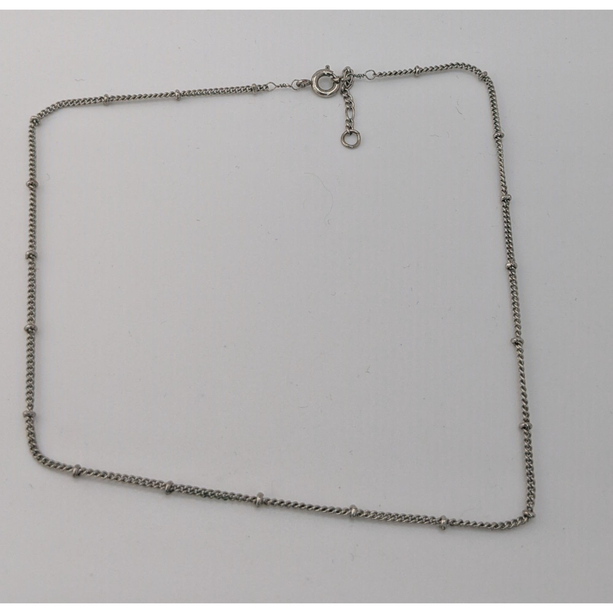 Other Delicate Minimalist Studded Silver Tone Chain Adjustable Nec Size ONE SIZE - 6 Thumbnail