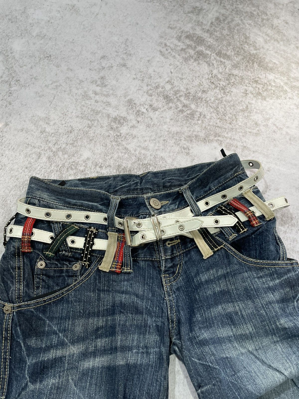 Japanese Brand 2000s japan double waist denim y2k style Size US 30 / EU 46 - 3 Thumbnail