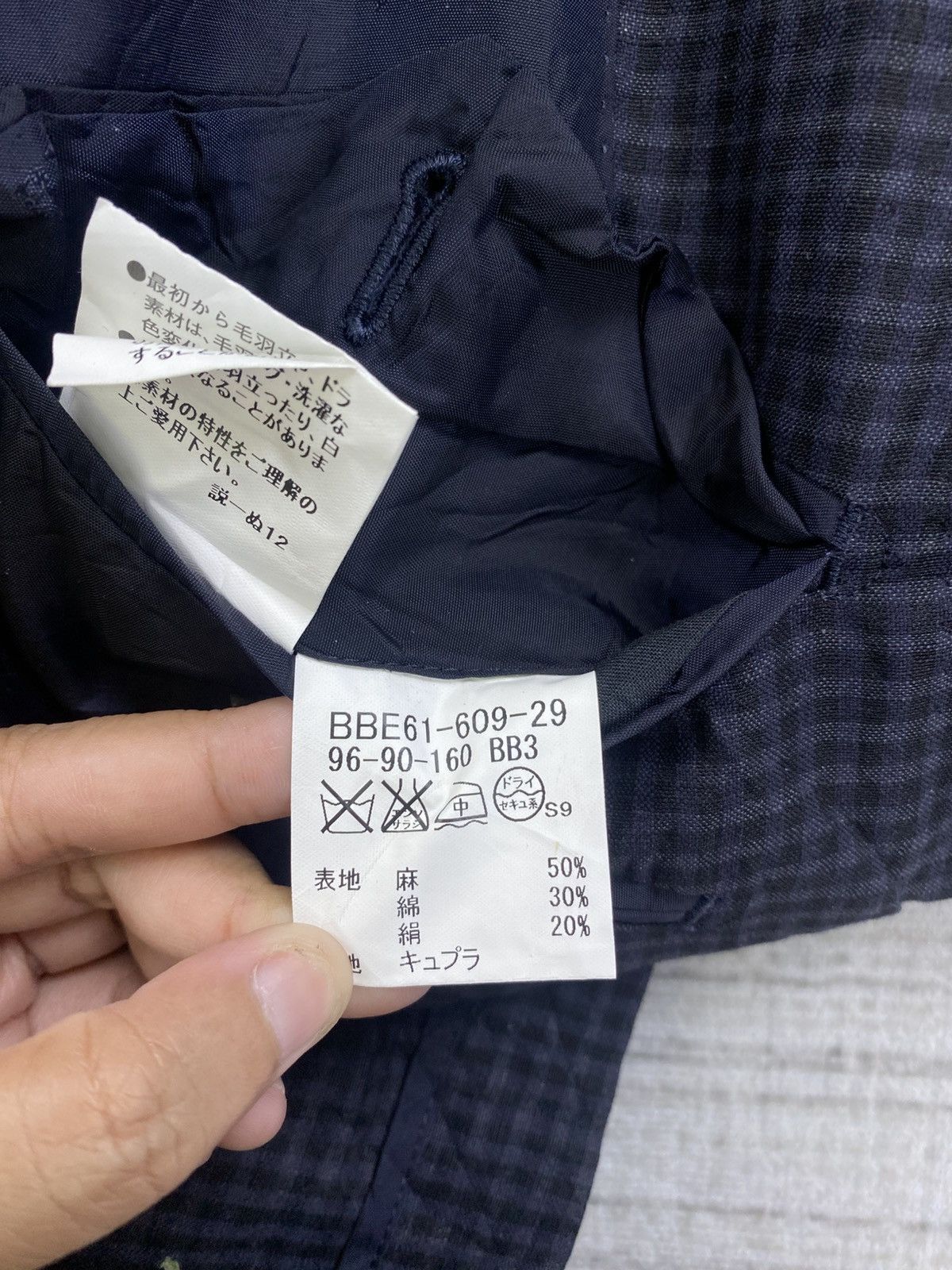 Burberry × Japanese Brand × Vintage Vtg 90s Burberry London Surface Hemp Material Plaid Blazer Size US M / EU 48-50 / 2 - 13 Thumbnail