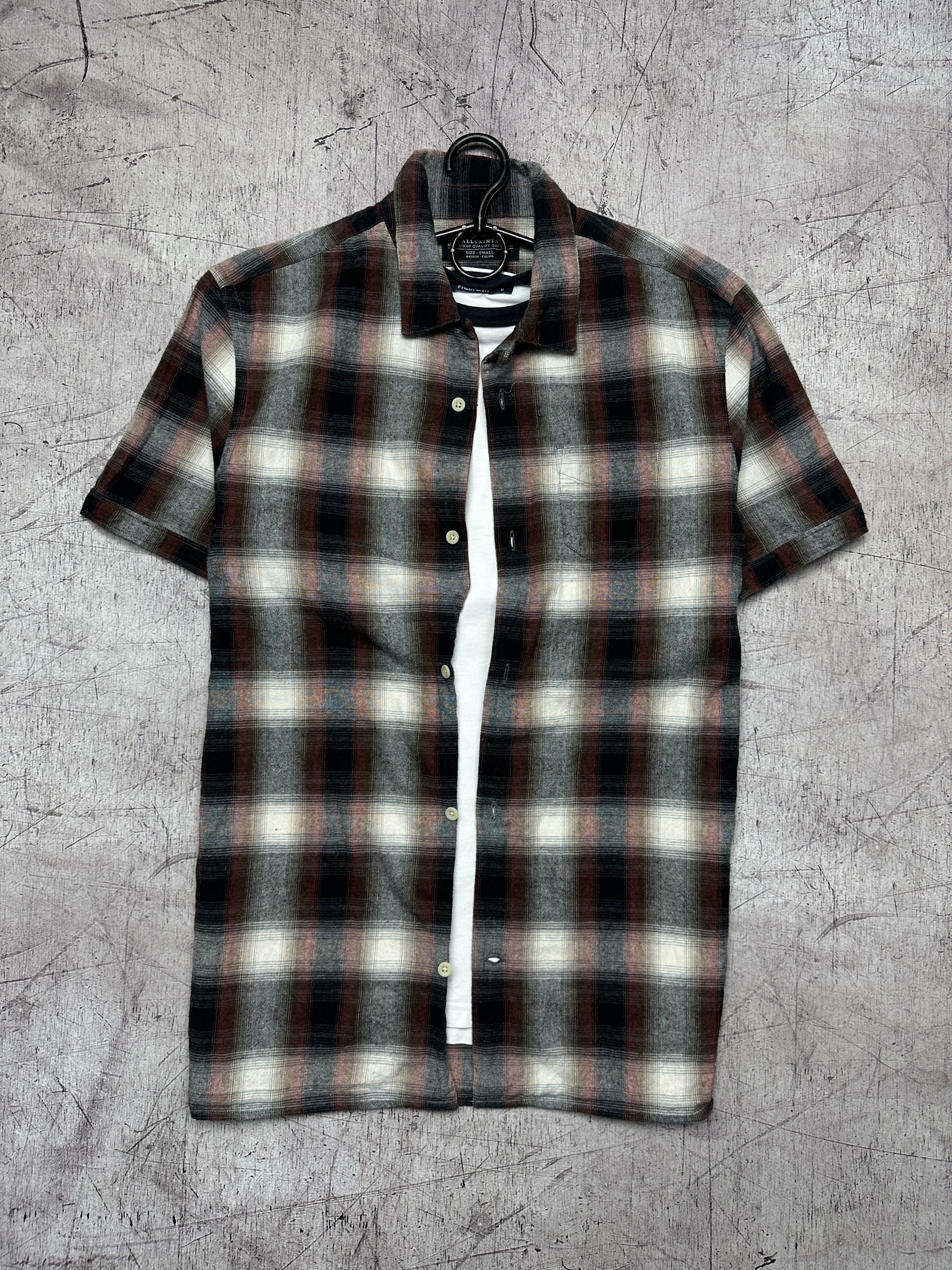 Allsaints × Flannel Allsaints Mens Short Sleeve Flannel Plaid Shirt Size US S / EU 44-46 / 1 - 1 Thumbnail
