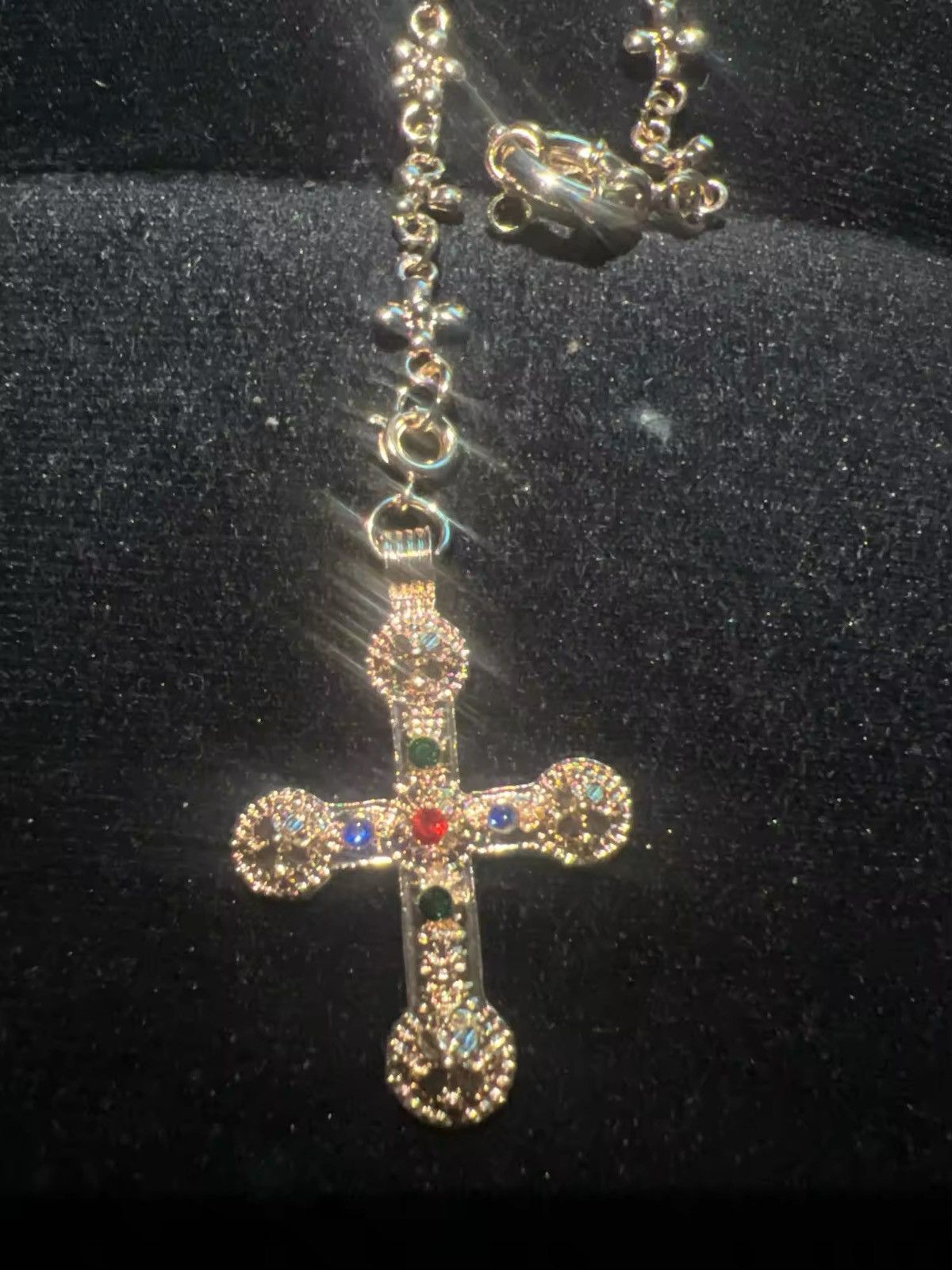 Japanese Brand × Vintage Zircon Cross Pendant Necklace Size ONE SIZE - 5 Thumbnail