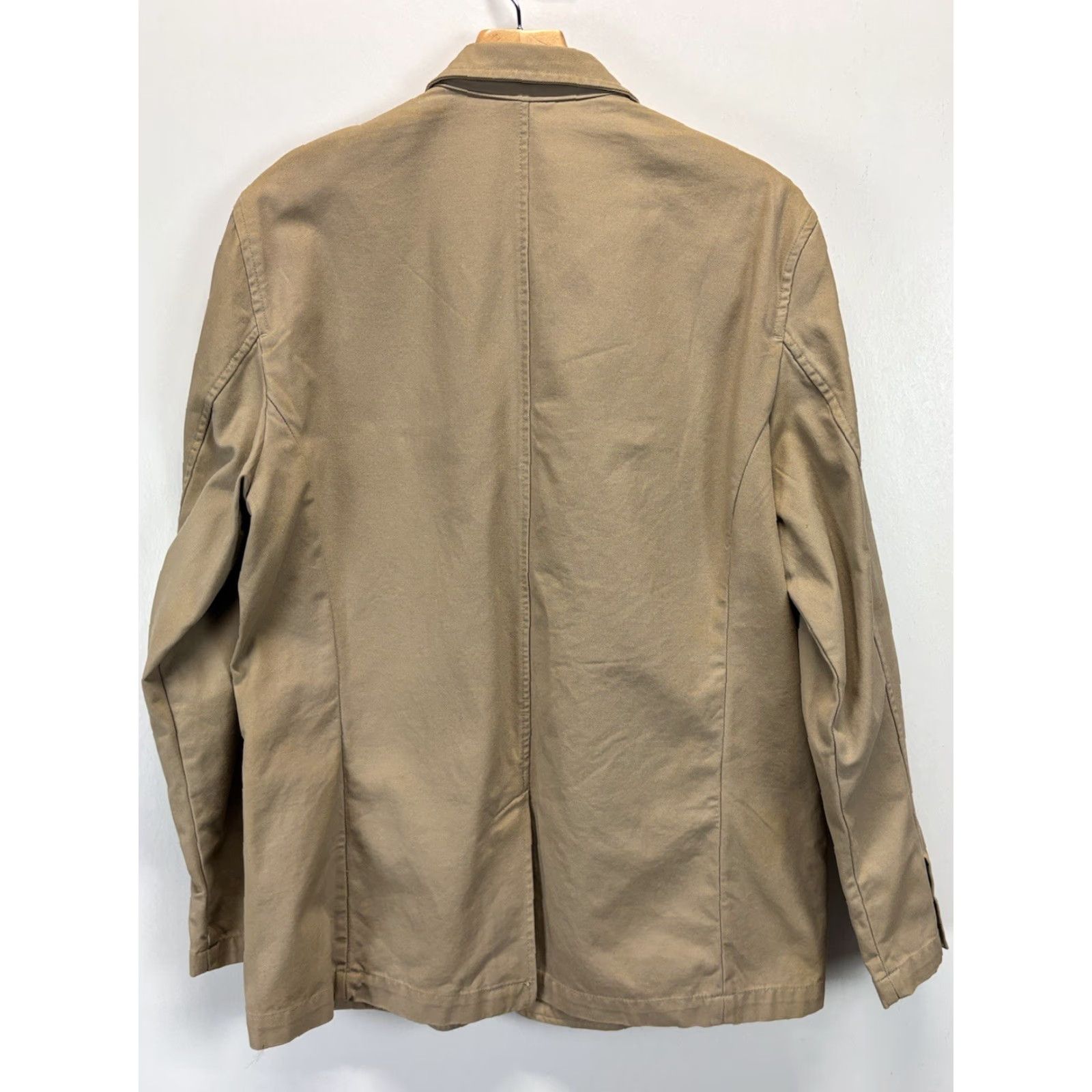 Eddie Bauer VINTAGE Eddie Bauer Men's Sport Jacket Blazer Sz Large Cotton Khaki Tan 90s Mens Size 42R - 2 Thumbnail
