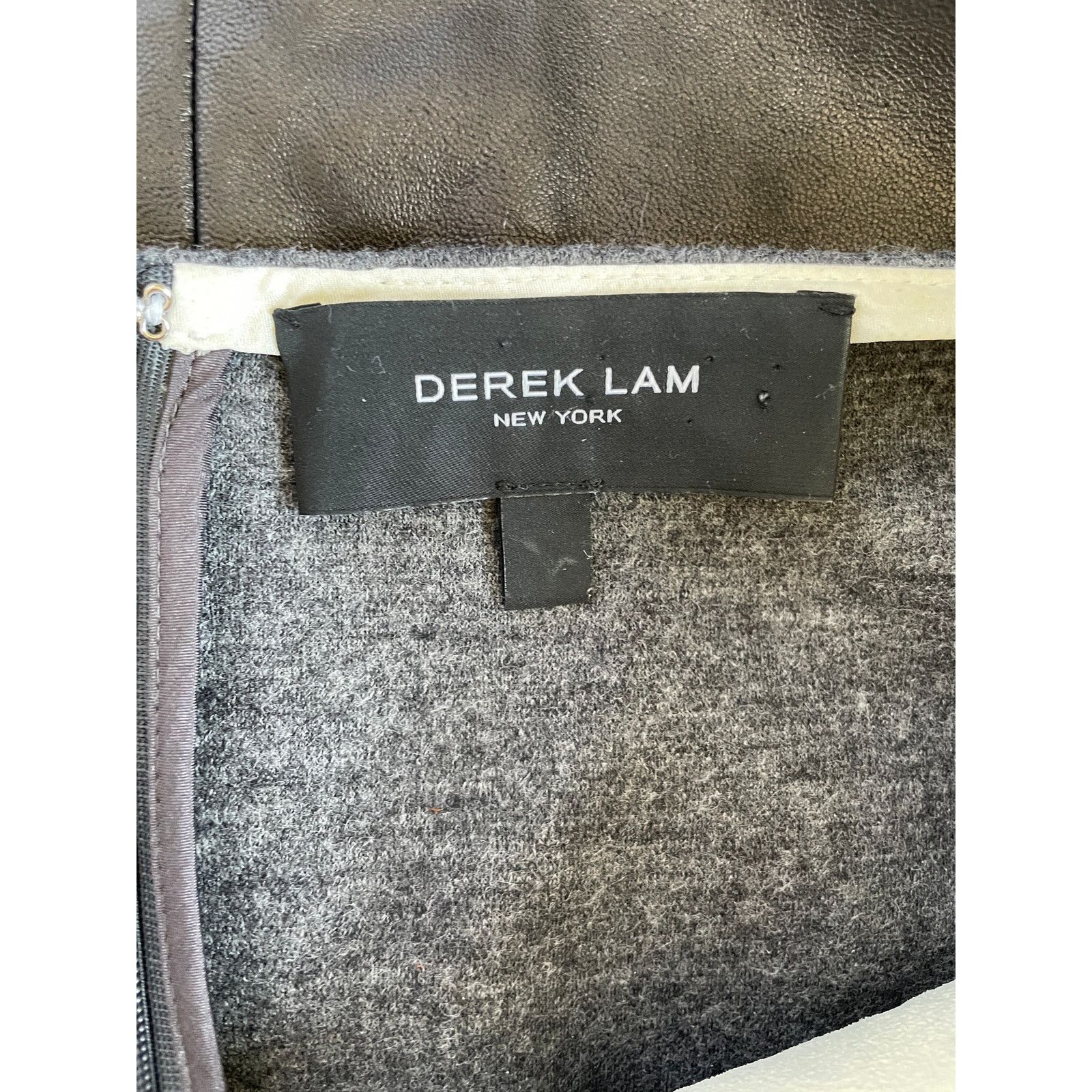 Derek Lam 10 Crosby Derek Lam Black White Leather Colorblock Grey Sheath Dress 8 Size M / US 6-8 / IT 42-44 - 5 Thumbnail