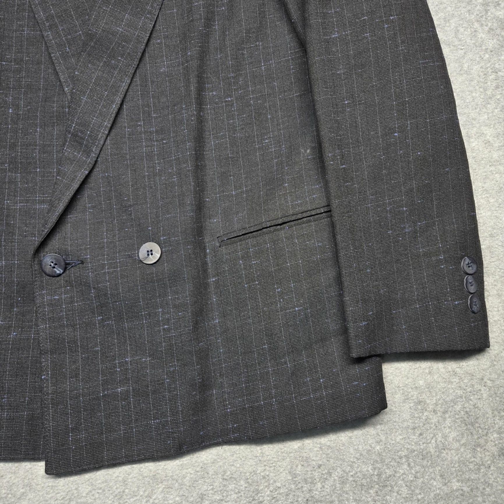 Vintage Cotler Blazer Mens Large Gray Check Two-Button Sport Coat Made In USA Jacket Size 42R - 5 Thumbnail
