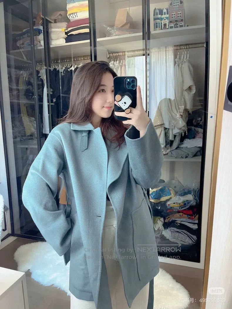 Hermes Hermes Smog blue double-faced cashmere coat Size XS / US 0-2 / IT 36-38 - 5 Thumbnail