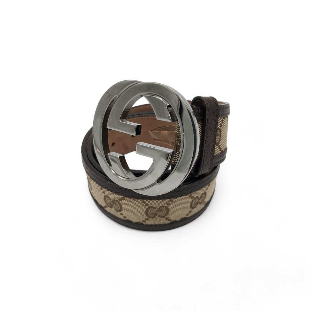 Gucci Gucci - Monogram Big Interlocking Pendant Silver Beige Brown Size ONE SIZE - 1 Thumbnail