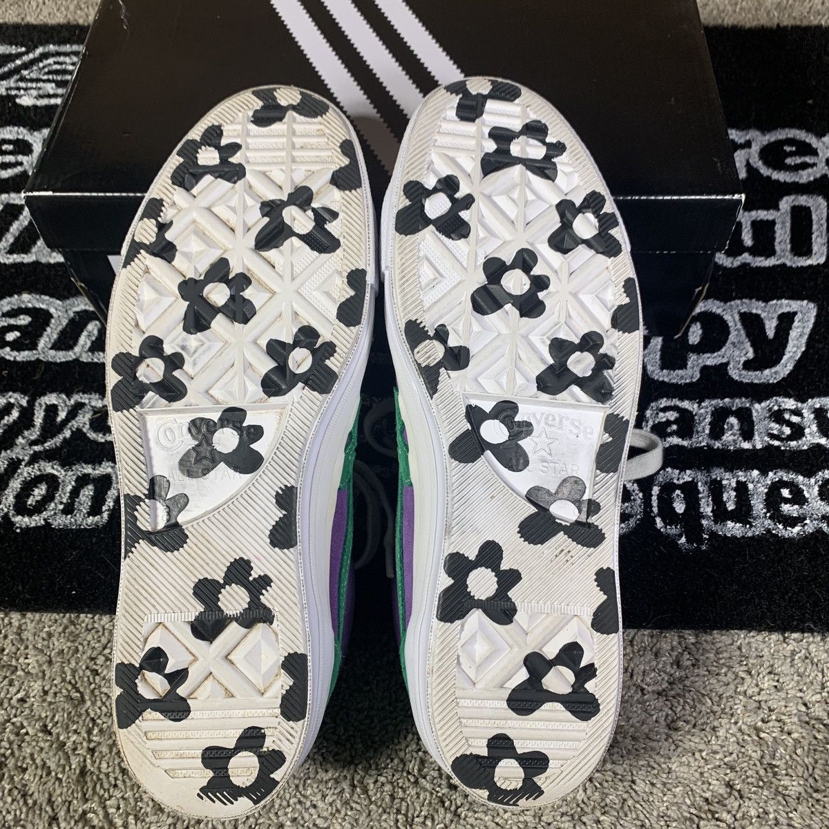Golf Wang × Golf le Fleur × Tyler The Creator Golf le Fleur Converse One Star Ox Purple Green Size US 8 / EU 41 - 7 Thumbnail