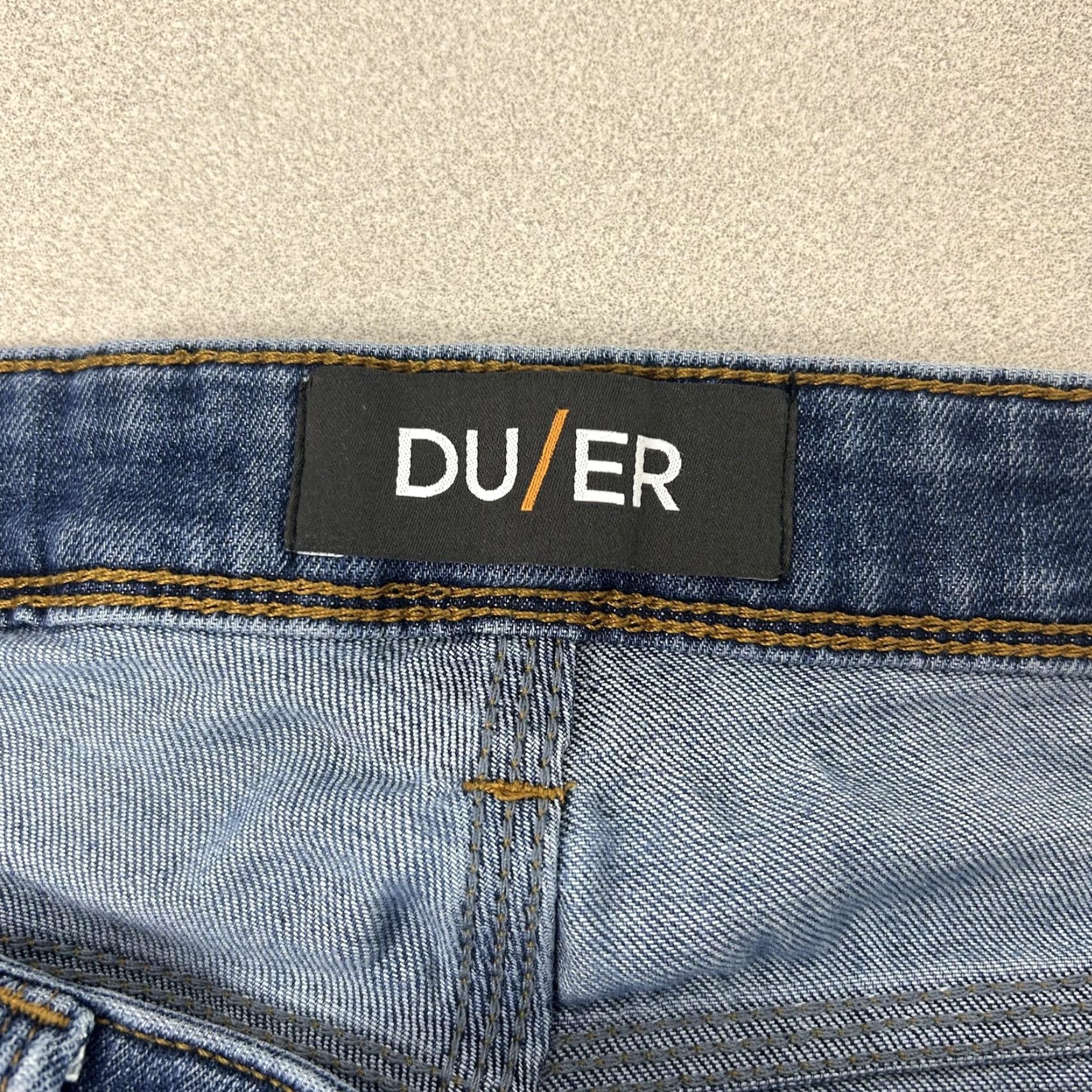Denime DU/ER L2X Relaxed Taper Jeans Mens 38x29 Blue Medium Wash Stretch Denim 5-Pocket Size US 38 / EU 54 - 4 Thumbnail