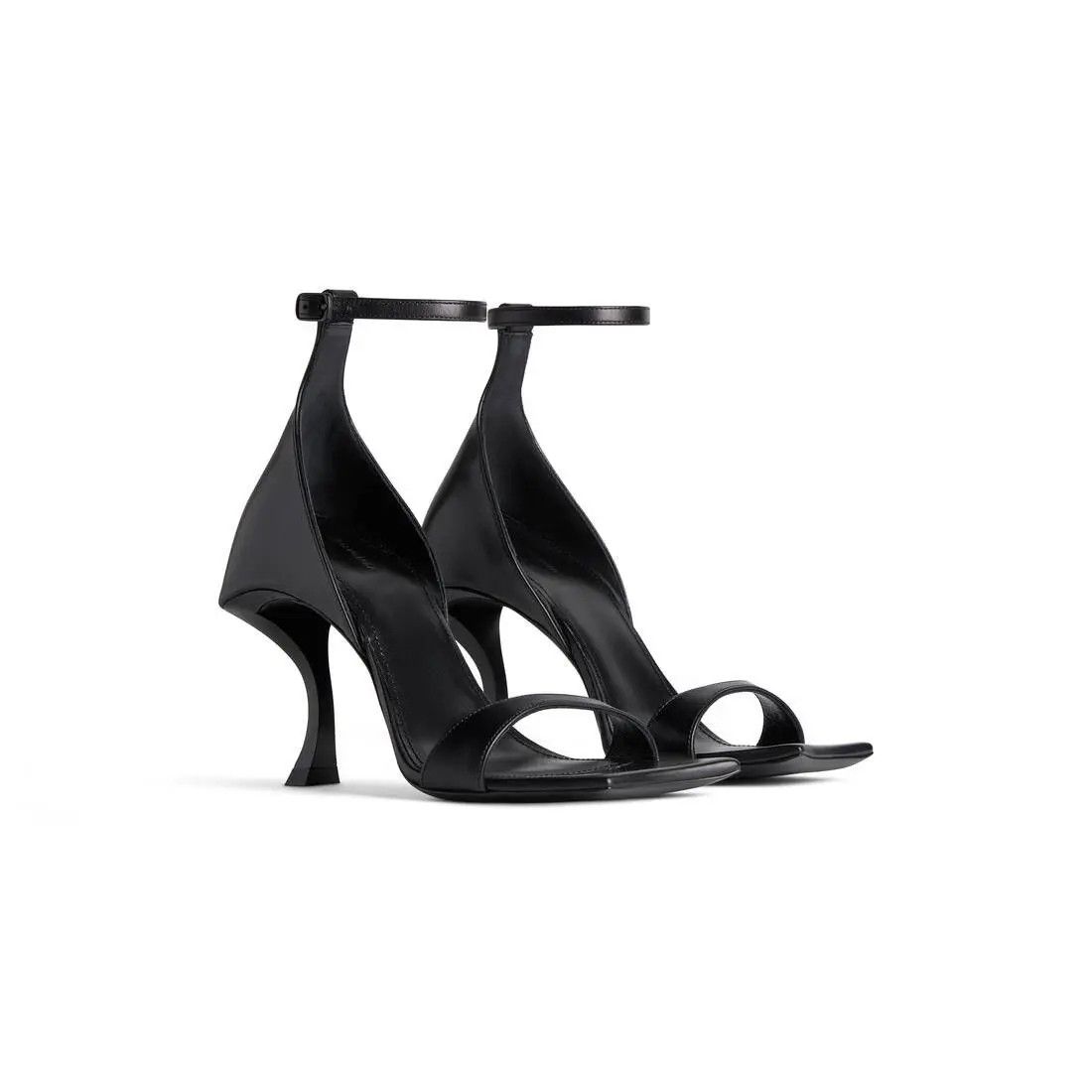 Balenciaga o1w1db10625 Hourglass 100mm Sandals in Black Size US 10 / IT 40 - 2 Thumbnail