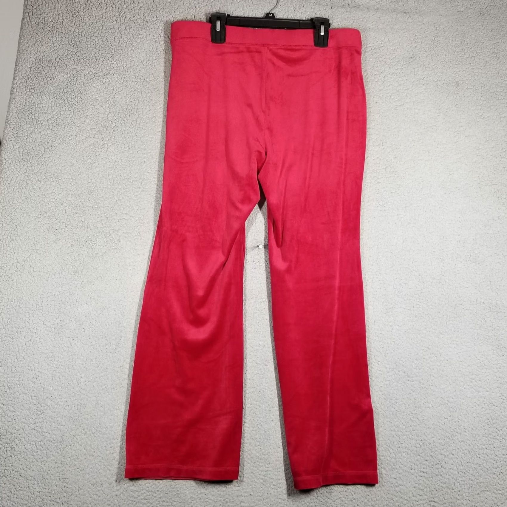 Juicy Couture Juicy Couture Pants Womens XXL Plus Red Velour Sweatpants Rhinestone Logo Size 40" / US 18 - 2 Thumbnail