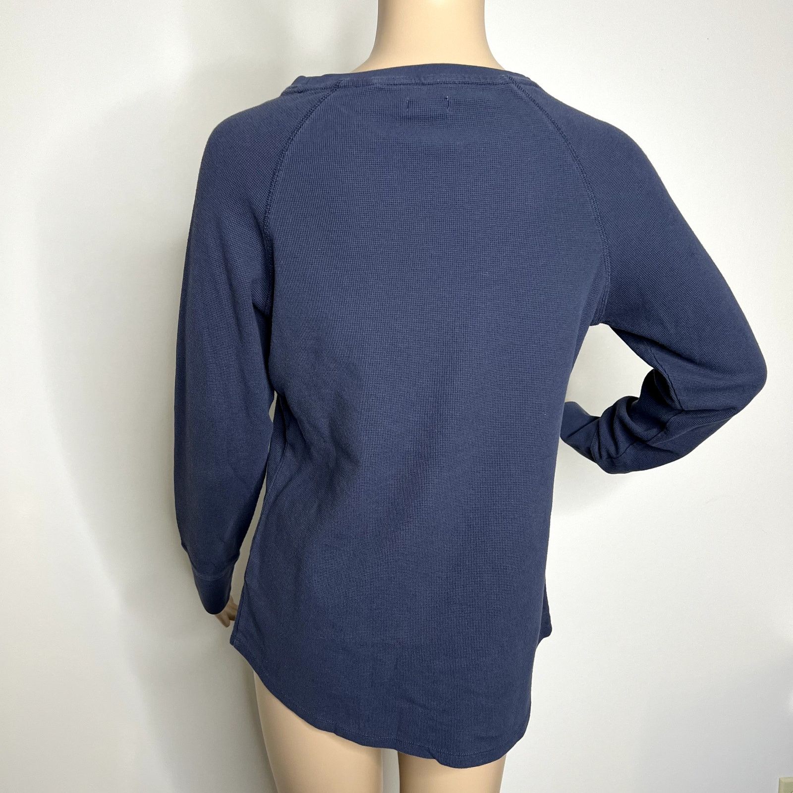 L.L. Bean LL Bean Blue Ribbed Long Sleeve Top Size M / US 6-8 / IT 42-44 - 3 Thumbnail