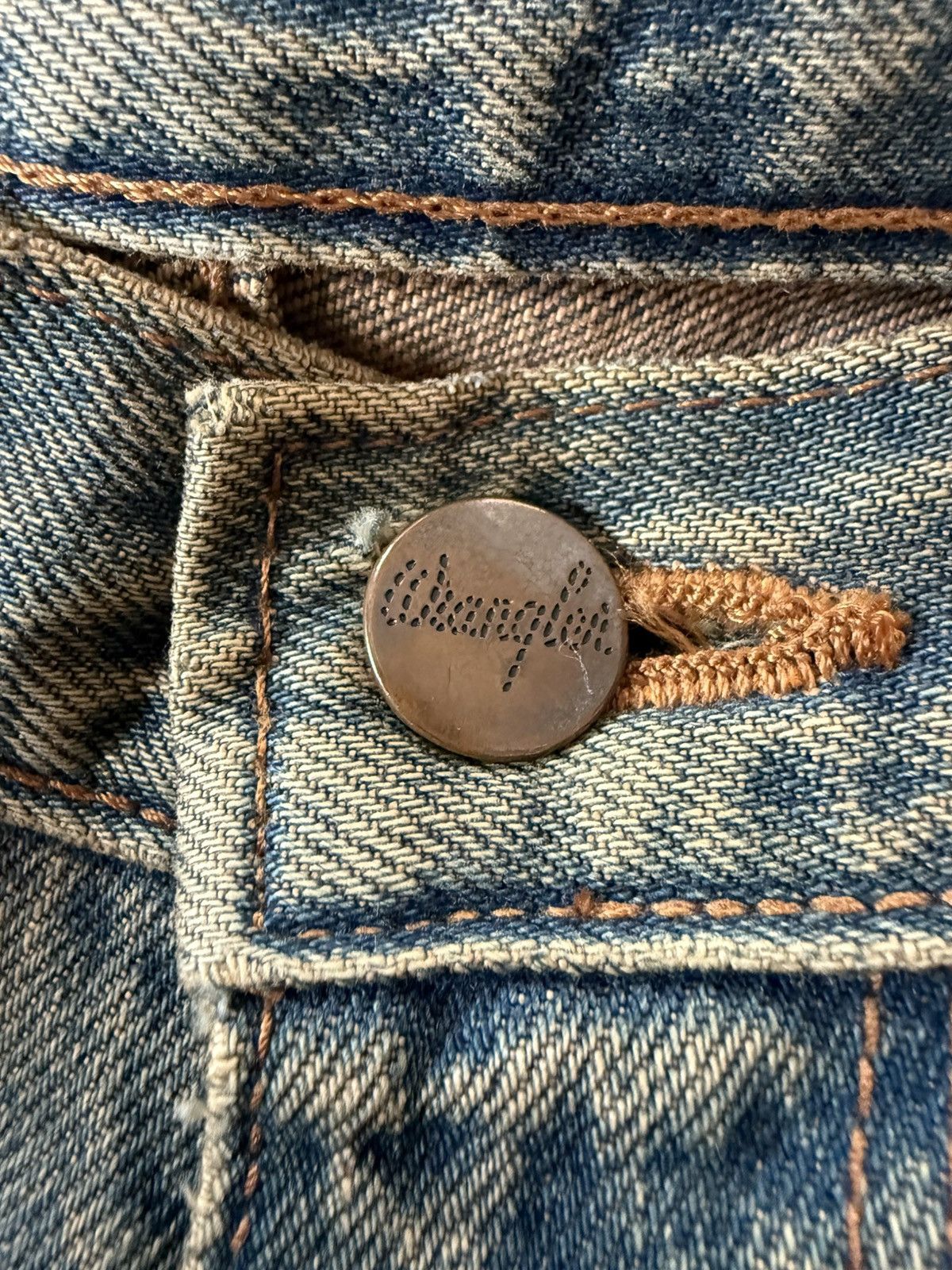 Japanese Brand Vintage Wrangler Earthy Mud Wash Selvedge Straight Jeans Size US 28 / EU 44 - 20 Thumbnail