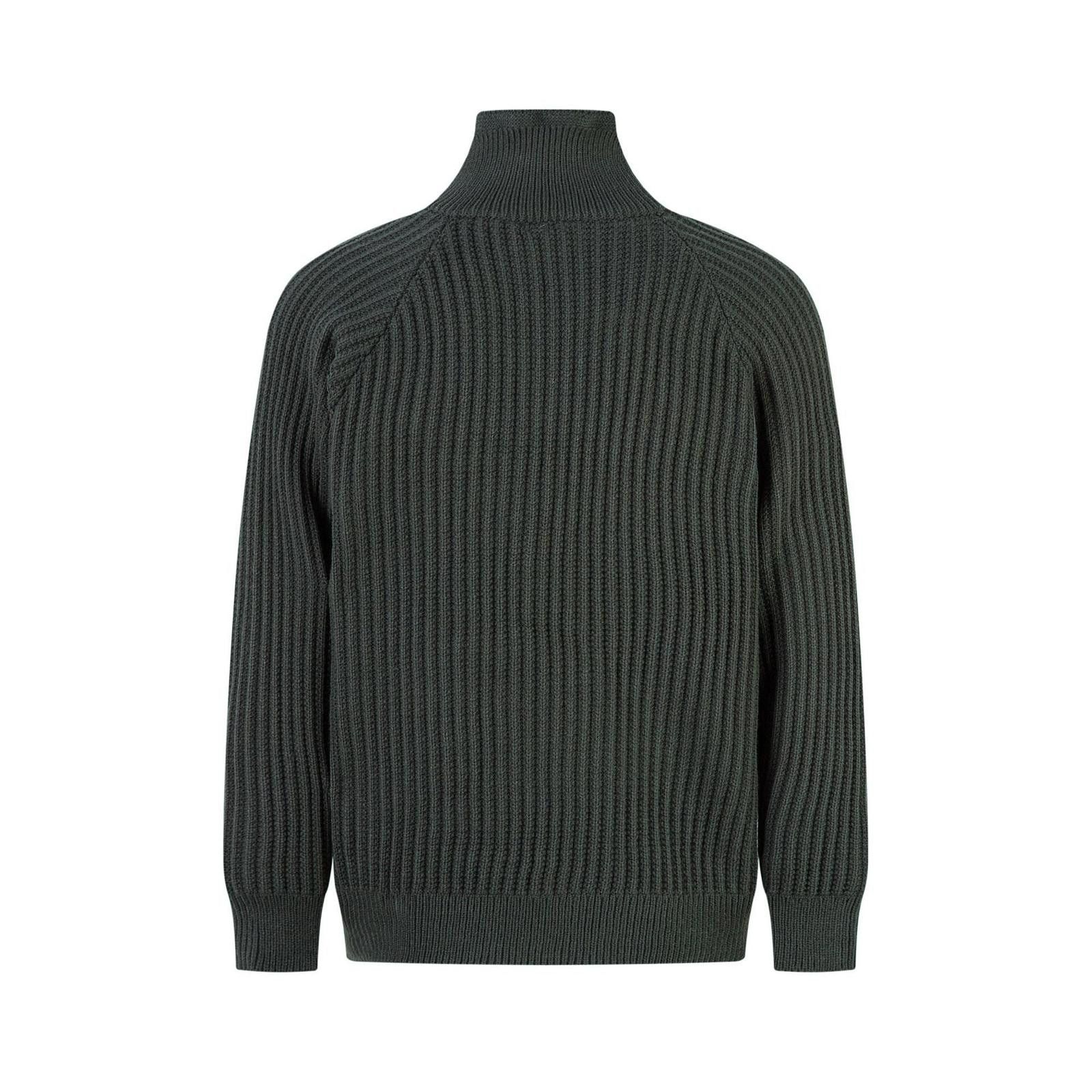 Other Dark Green Ribbed Knit Half-Zip Sweater Size US M / EU 48-50 / 2 - 2 Thumbnail