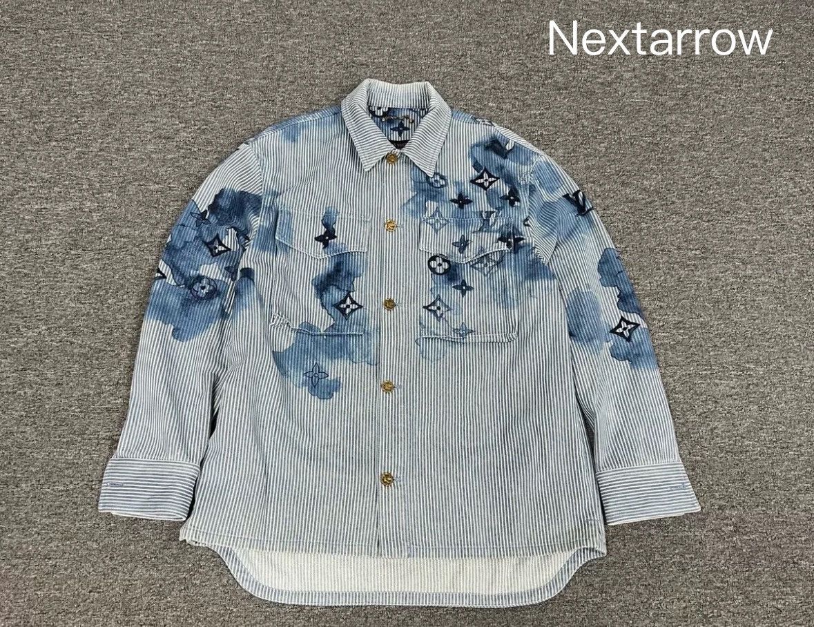 Louis Vuitton Louis Vuitton Three Flower Ink Dyeing Denim Shirt Size US S / EU 44-46 / 1 - 1 Thumbnail