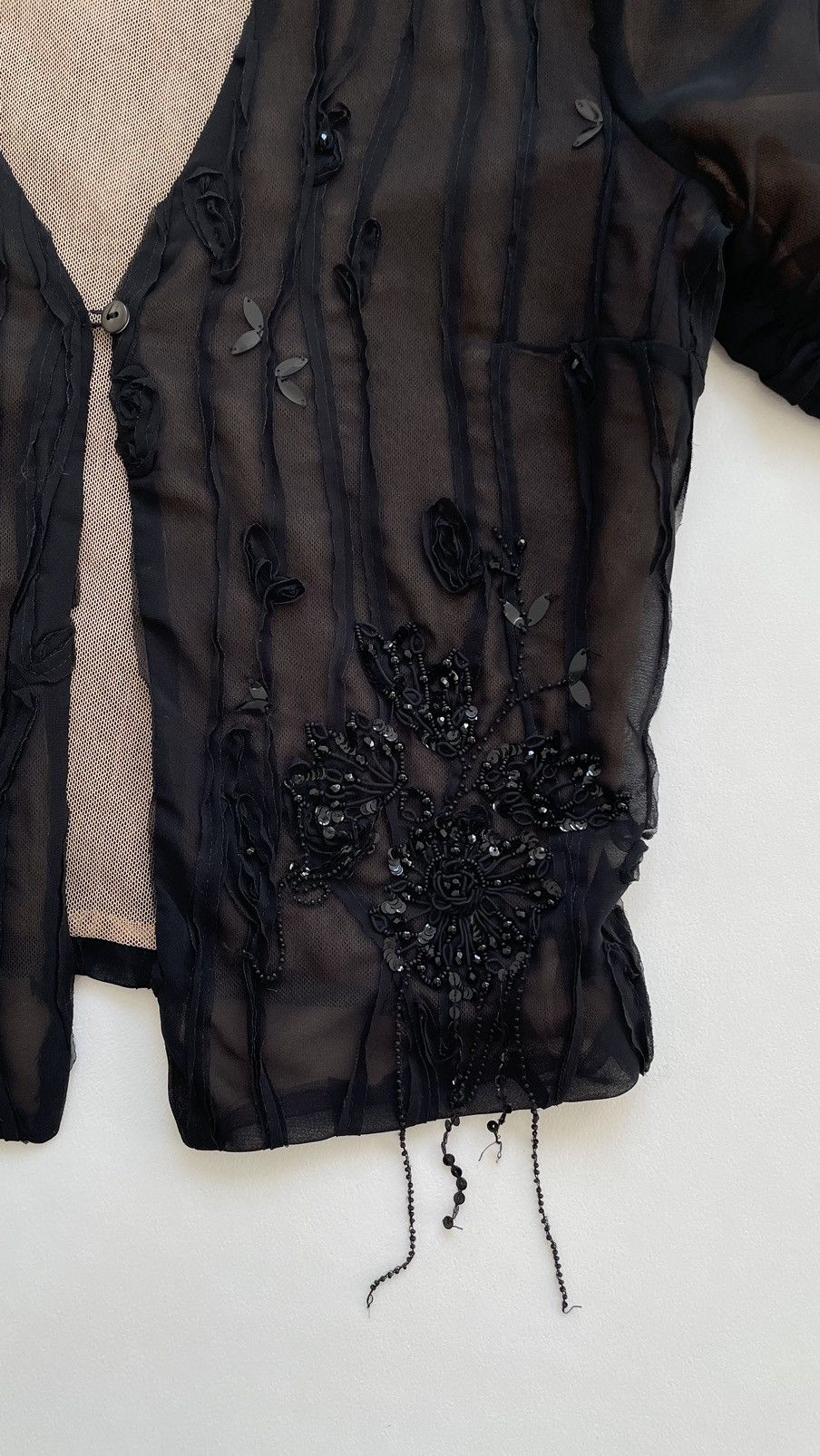 Dries Van Noten Embroidered Floral Sequin Mesh Top Size M / US 6-8 / IT 42-44 - 6 Thumbnail