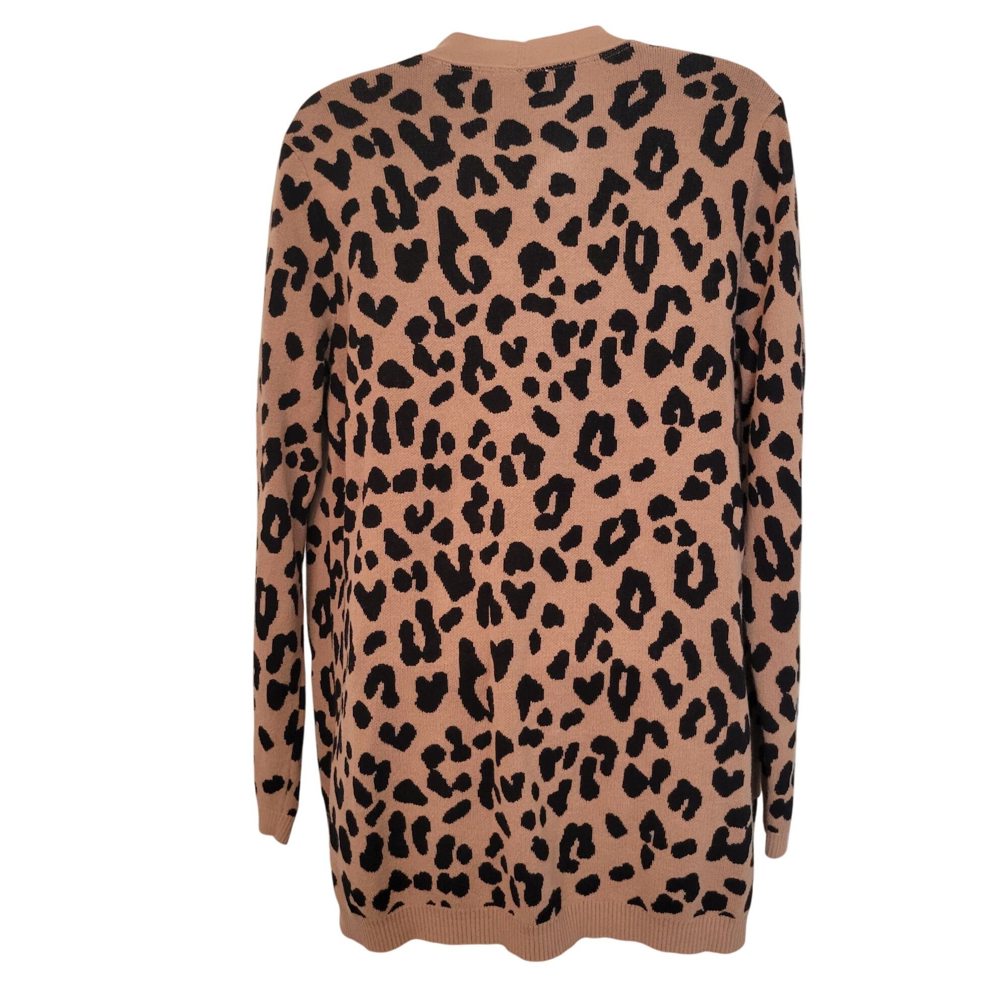 Other Kim Rogers PS Tan Animal Cable Cardigan Cotton Open Front Ja Size S / US 4 / IT 40 - 5 Thumbnail