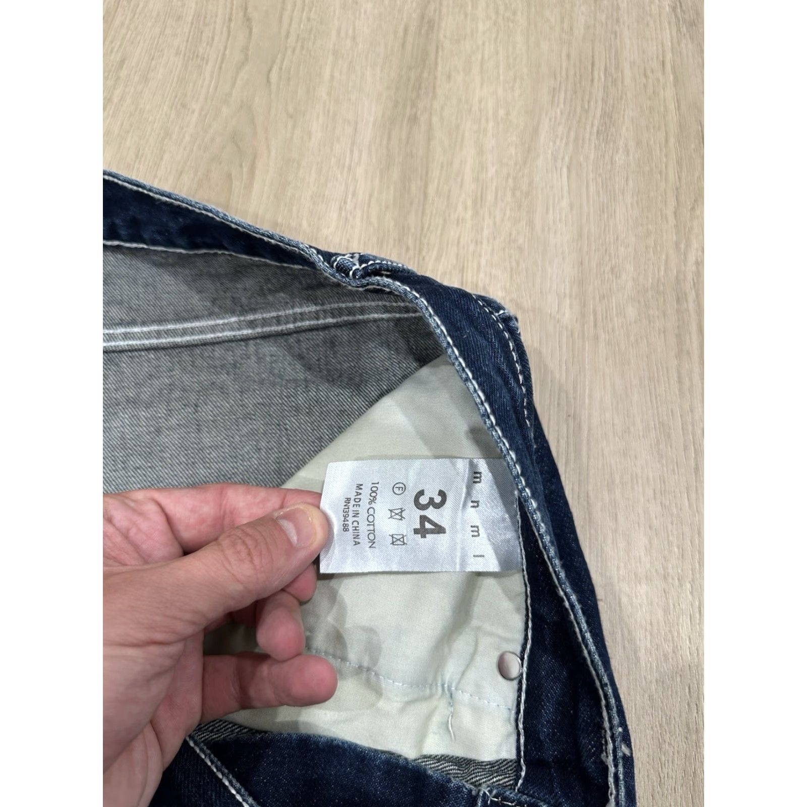 MNML mnml Jeans Men Wide-Leg Denim 34x33 Blue NWT Baggy Rave Fit Cargo Regular 100% Cotton Mens Jeans Size US 34 / EU 50 - 6 Thumbnail
