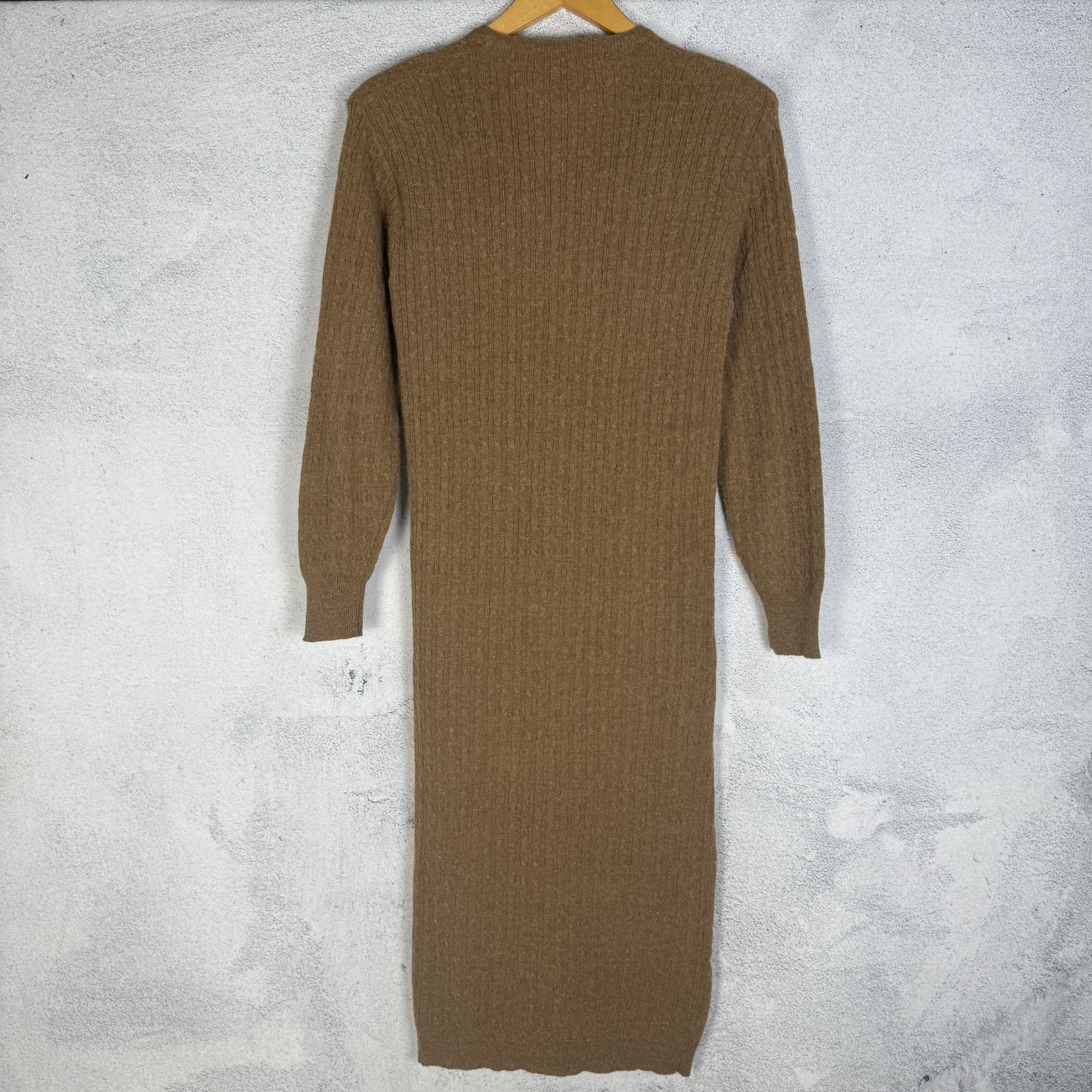 Comme des Garcons 80s Comme Des Garcons Knit Cable Midi Wool Dress Size S / US 4 / IT 40 - 4 Thumbnail