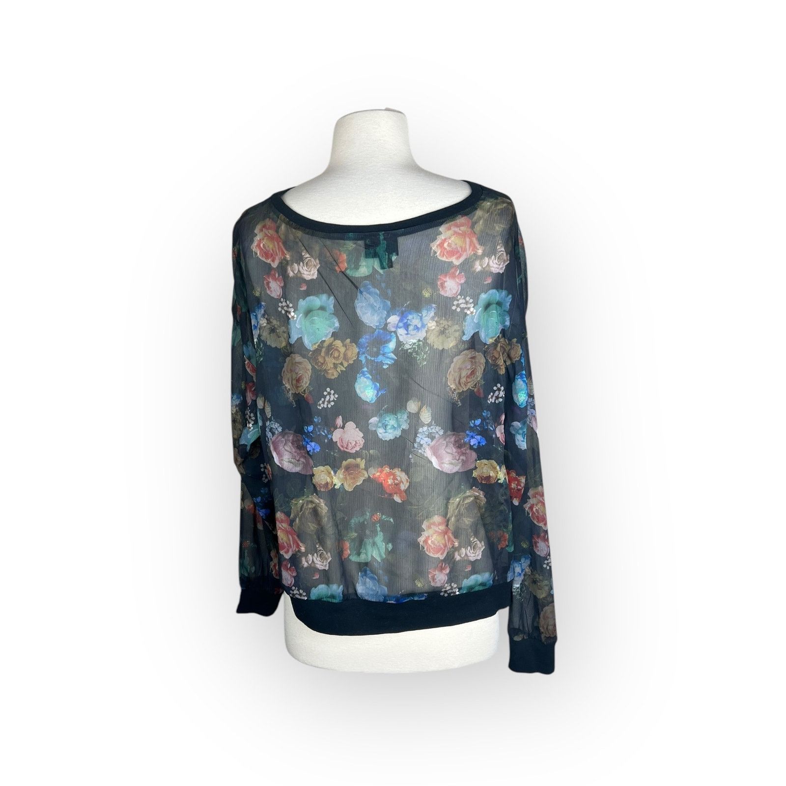 Mossimo Mossimo Vintage Sheer Floral Long-Sleeved Top Size L / US 10 / IT 46 - 2 Thumbnail