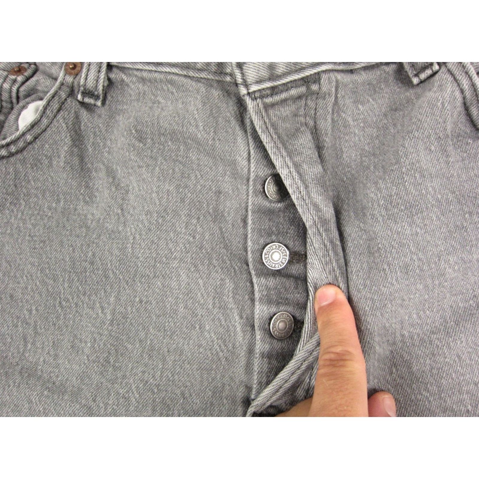 Levi's Levi's 501 Jeans Adult 38x30 Gray Button Denim Pants 90s Mens Regular Straight 5-Pocket Incremental 501 Series Jeans Mens Size US 38 / EU 54 - 5 Thumbnail