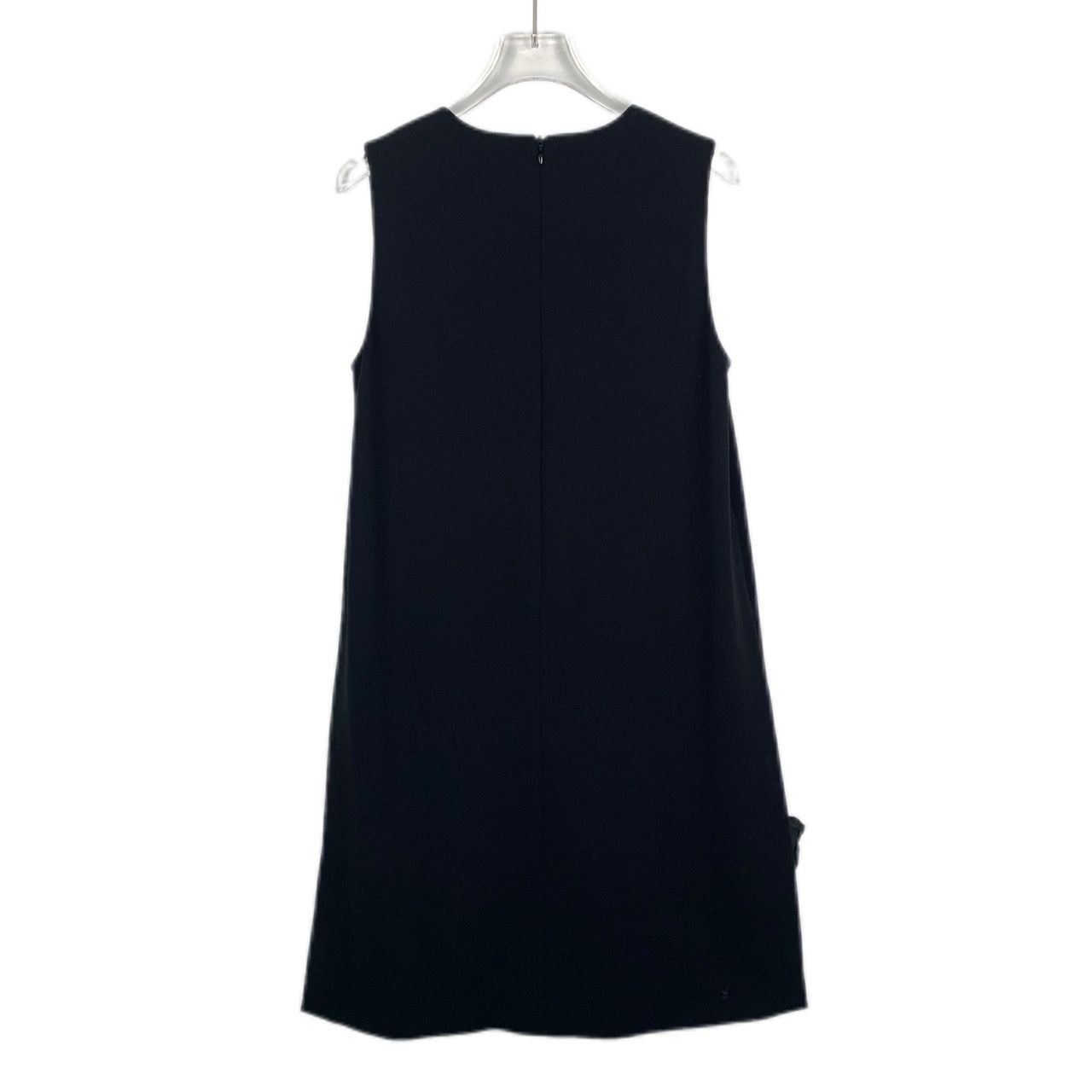 Max Mara Maxmara A-Grade V-Neck Lace-Up Acetate and Silk Blend Black Size XS / US 0-2 / IT 36-38 - 9 Thumbnail