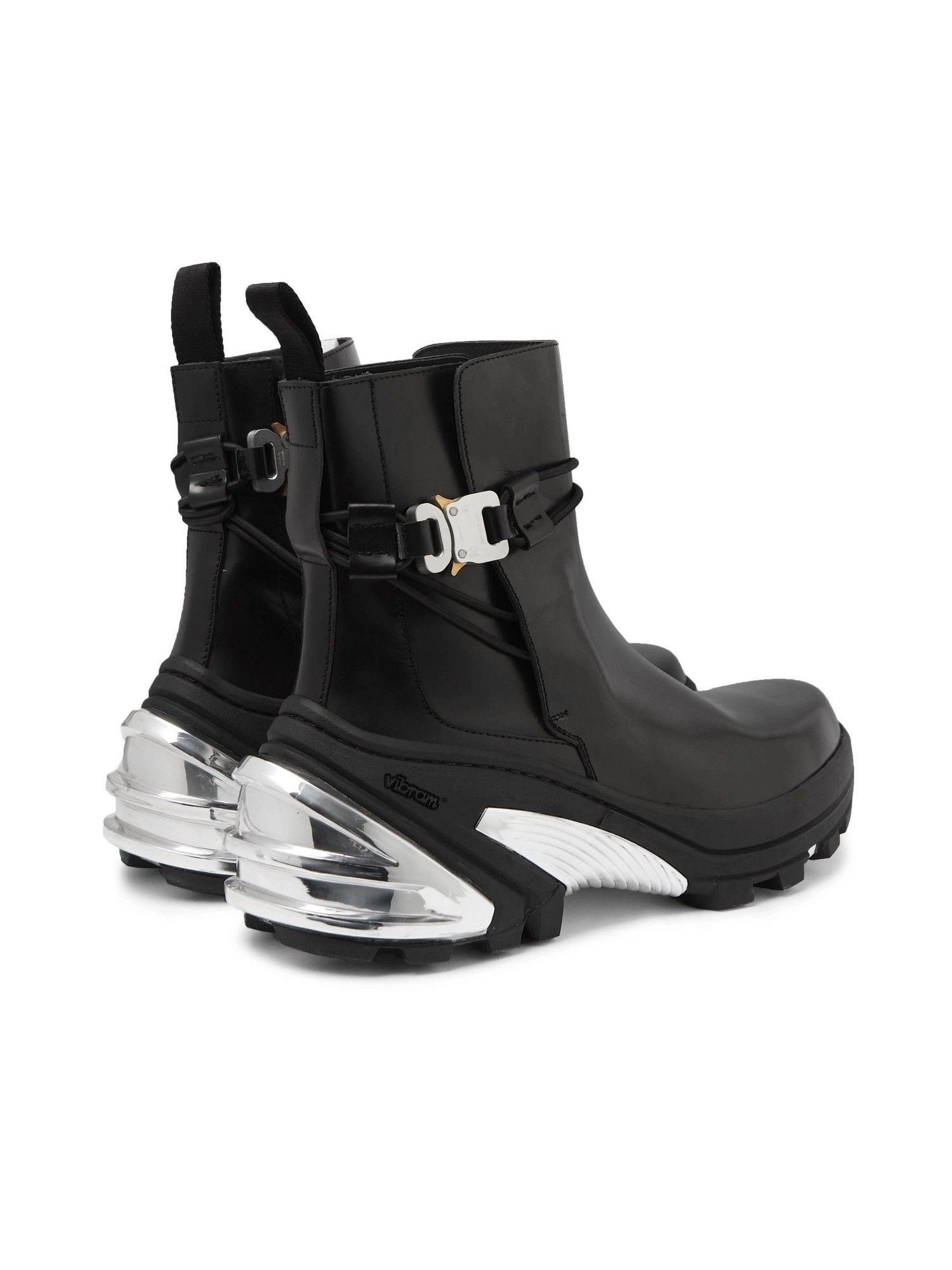 1017 ALYX 9SM Leather and Silver-Tone Chelsea Boots 'Black'