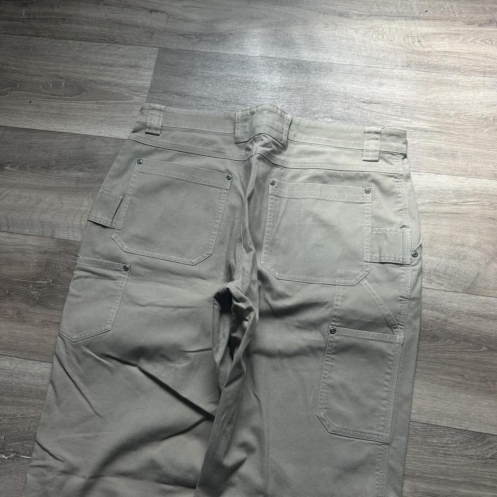 Duluth Trading Company Vintage y2k Tan Brown Khaki Carpenter Pants Jeans 38x36 Size US 38 / EU 54 - 2 Thumbnail