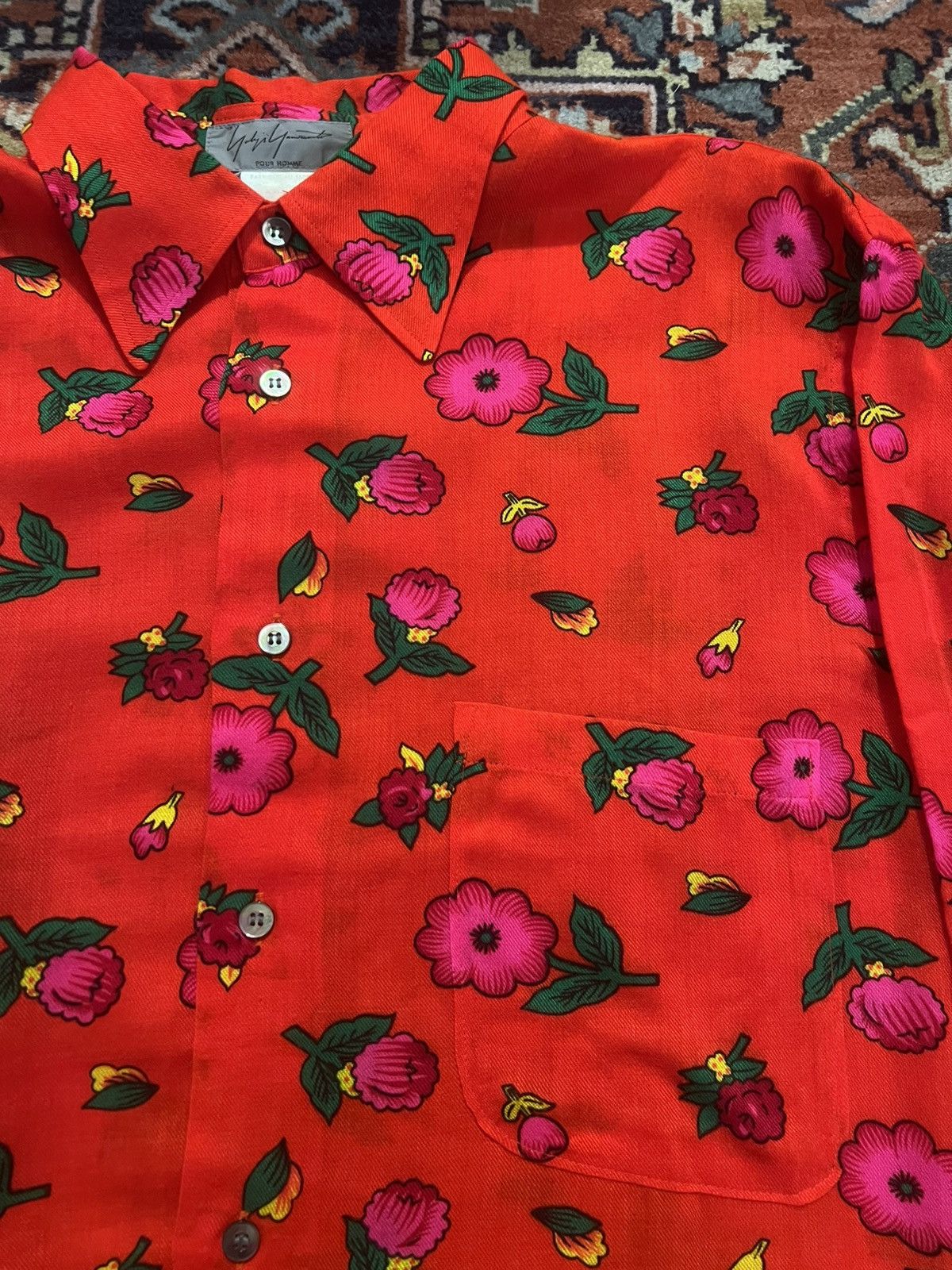 Yohji Yamamoto Yohji Yamamoto Pour Homme SS96 Floral Print Button Up Size US M / EU 48-50 / 2 - 2 Thumbnail