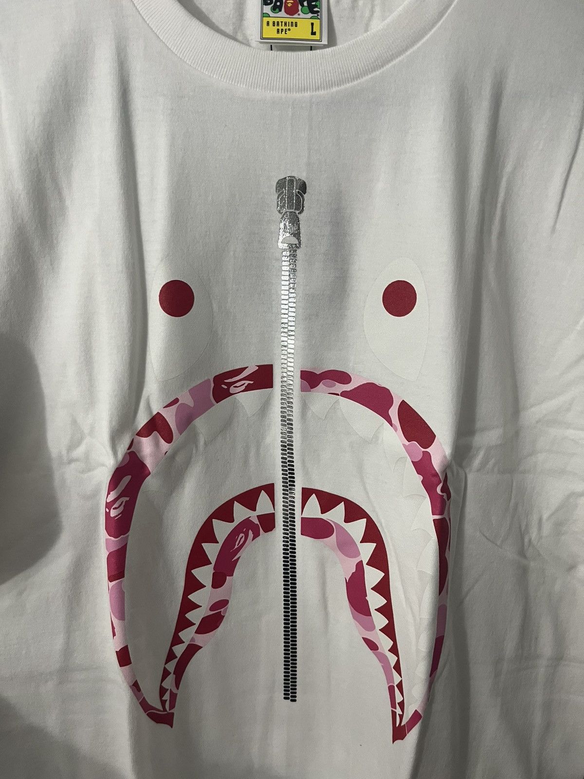Bape Bape A Bathing Ape ABC Camo Shark Silver Zip Tee Large White Size US L / EU 52-54 / 3 - 2 Thumbnail