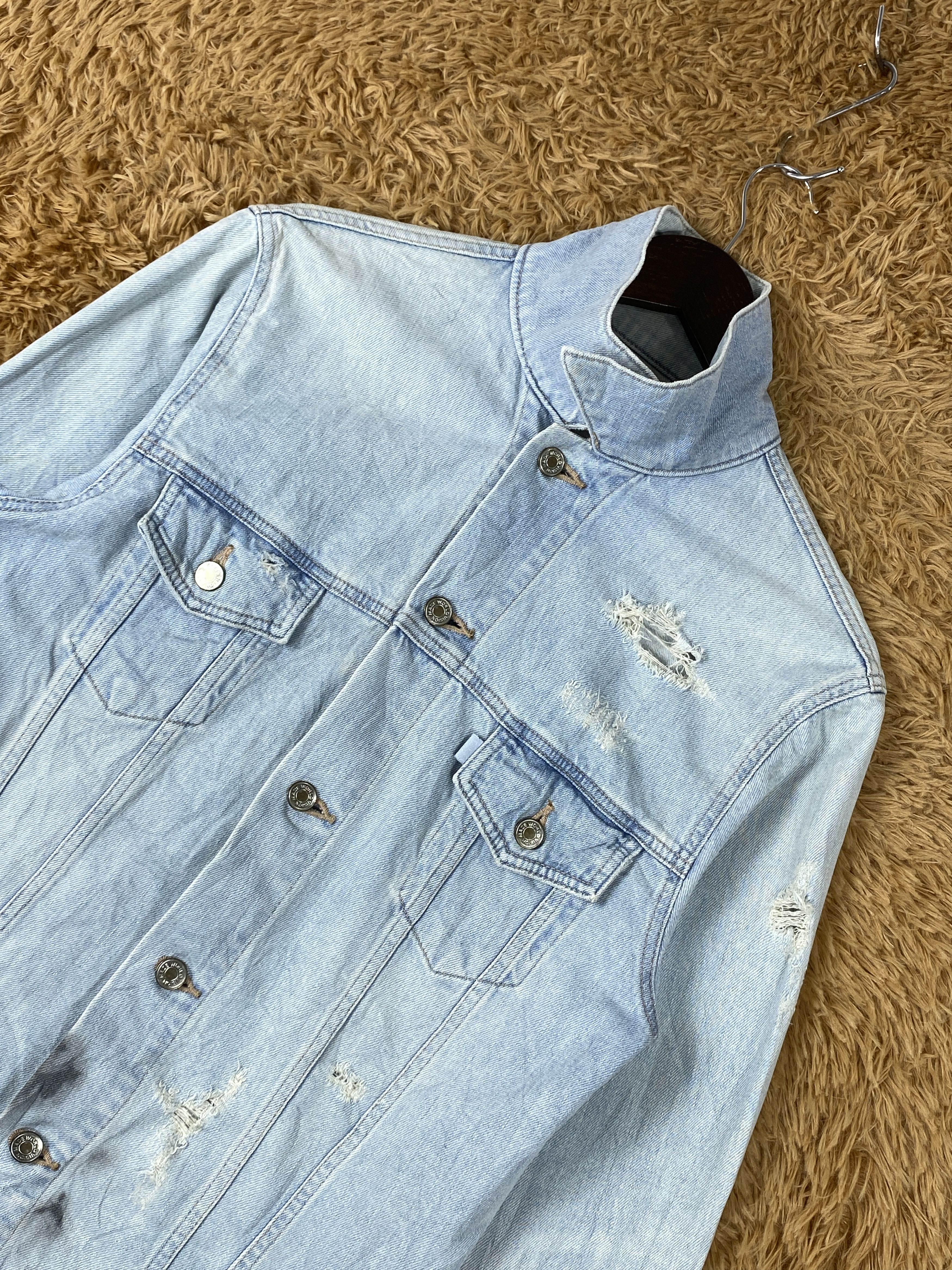 Vintage Vintage Japanese Brand Distressed Denim Jacket Size US XS / EU 42 / 0 - 2 Thumbnail